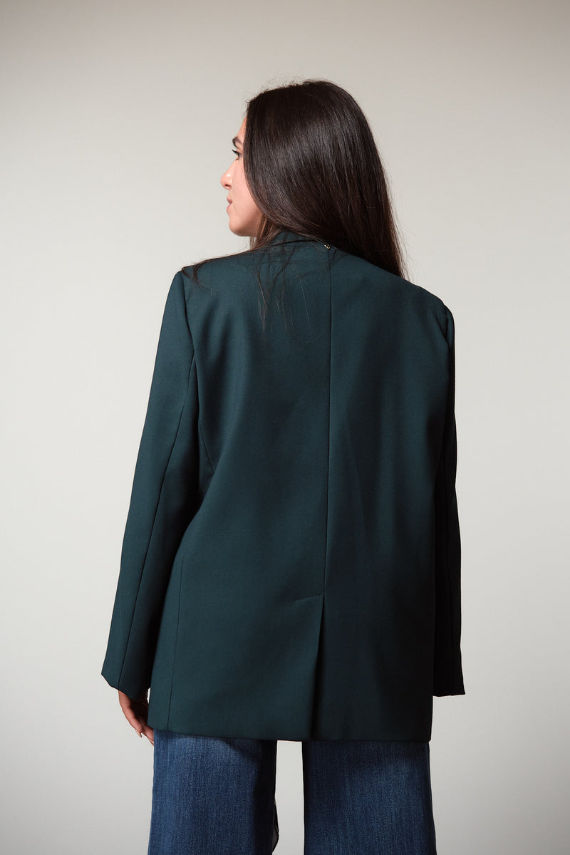 Blazer With Integrated Silk Scarf