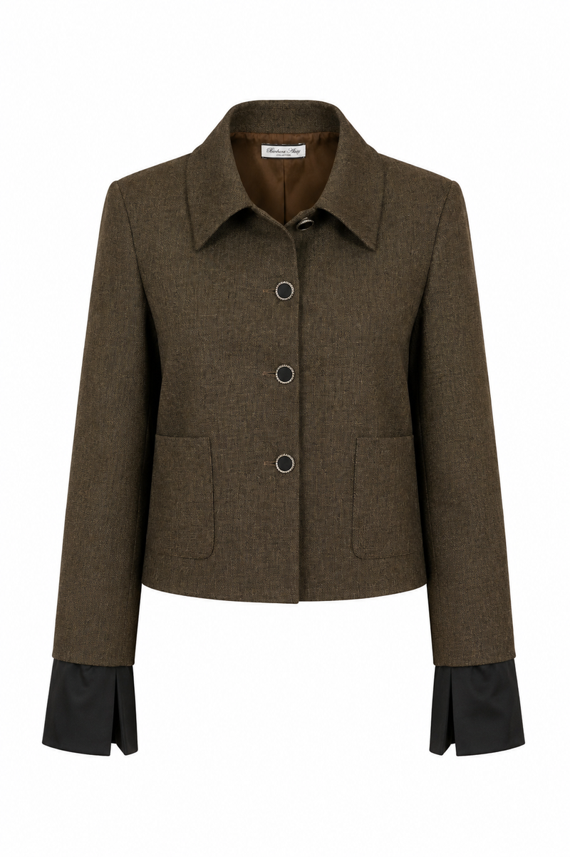 Boxy Blazer with Detachable Cuffs