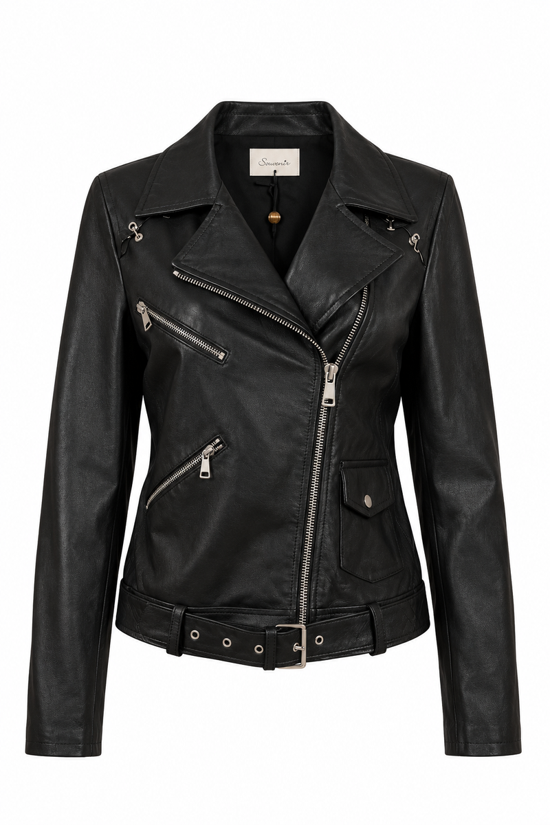 Black Leather Biker Jacket