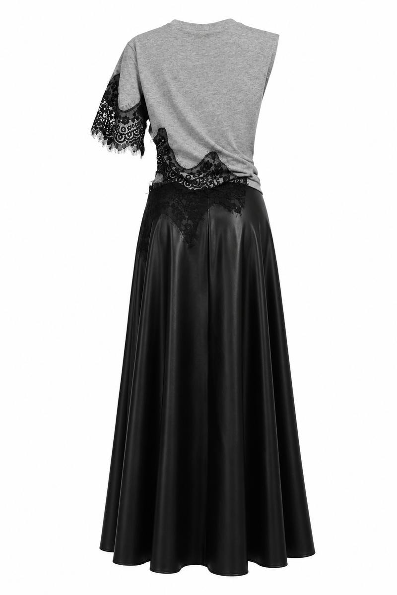 Black Lace-Detail Maxi Dress
