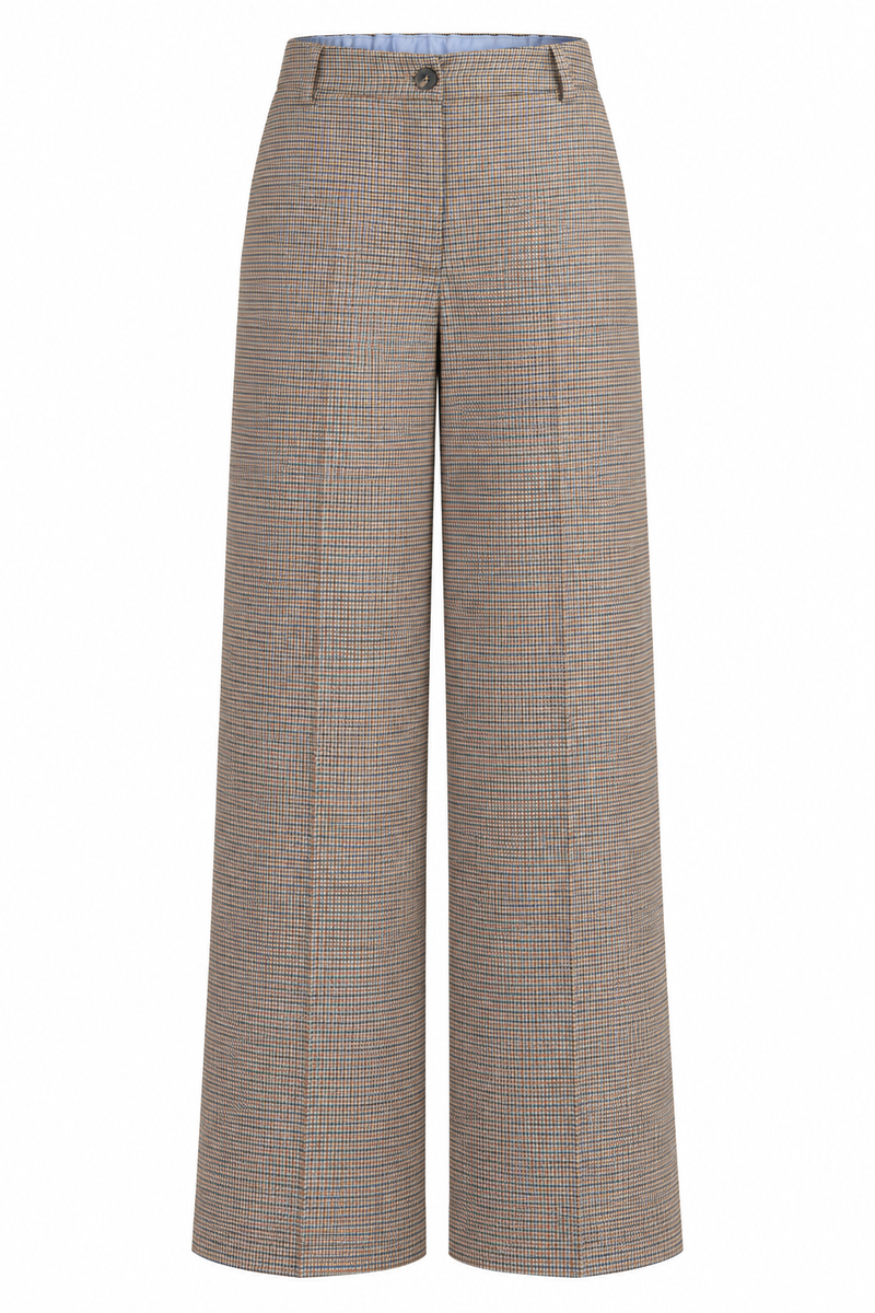 Checked Wide-Leg Trousers