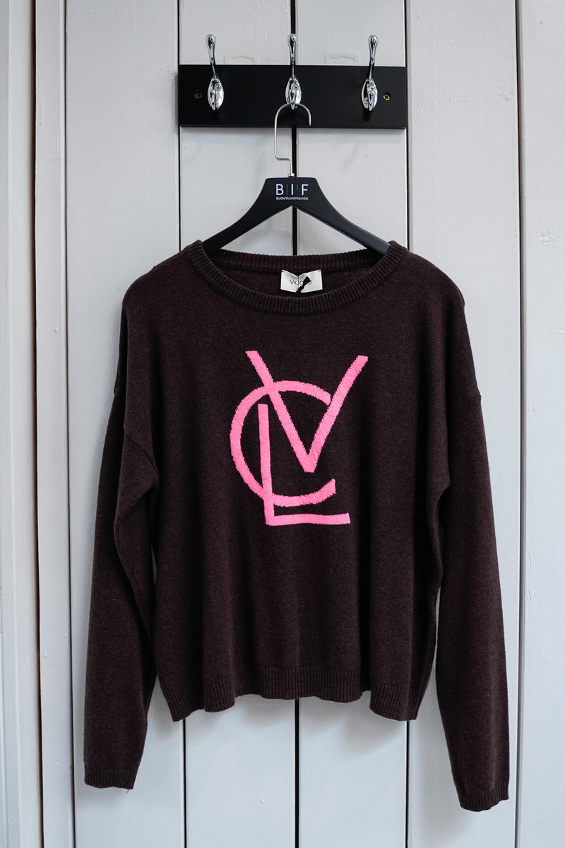 Neon Monogram Sweater Brown
