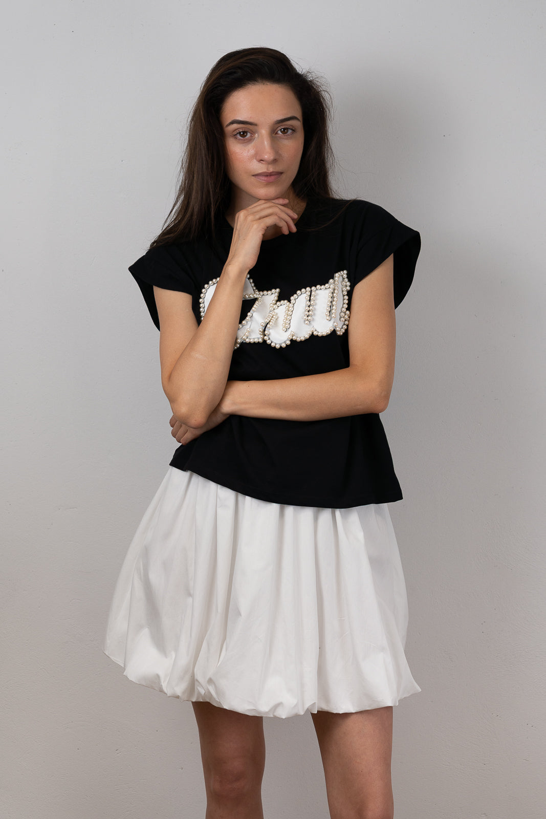 Black Embellished T-Shirt