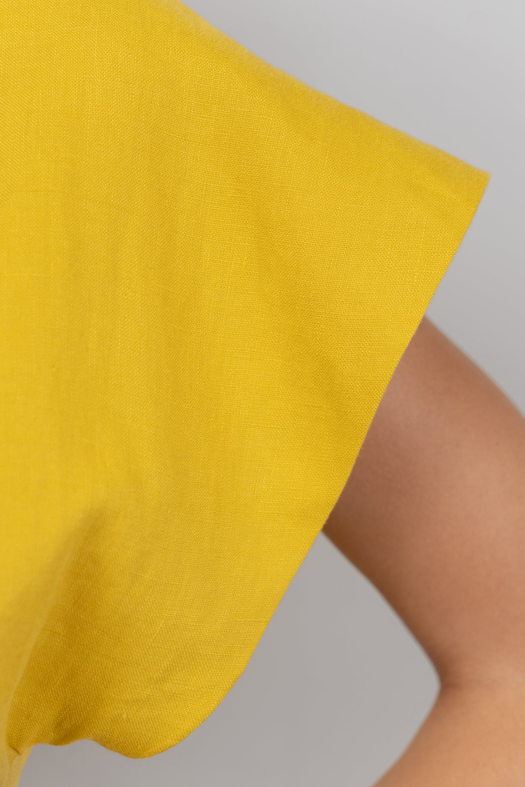 Yellow Linen Kimono Blouse