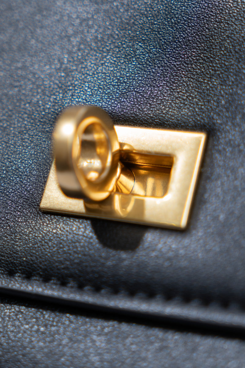 Smooth Leather Top Handle Bag