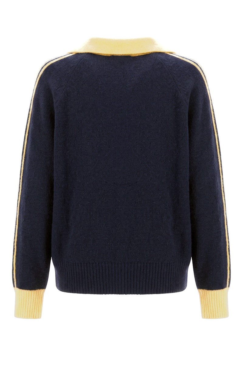 Varsity Stripe Polo Sweater