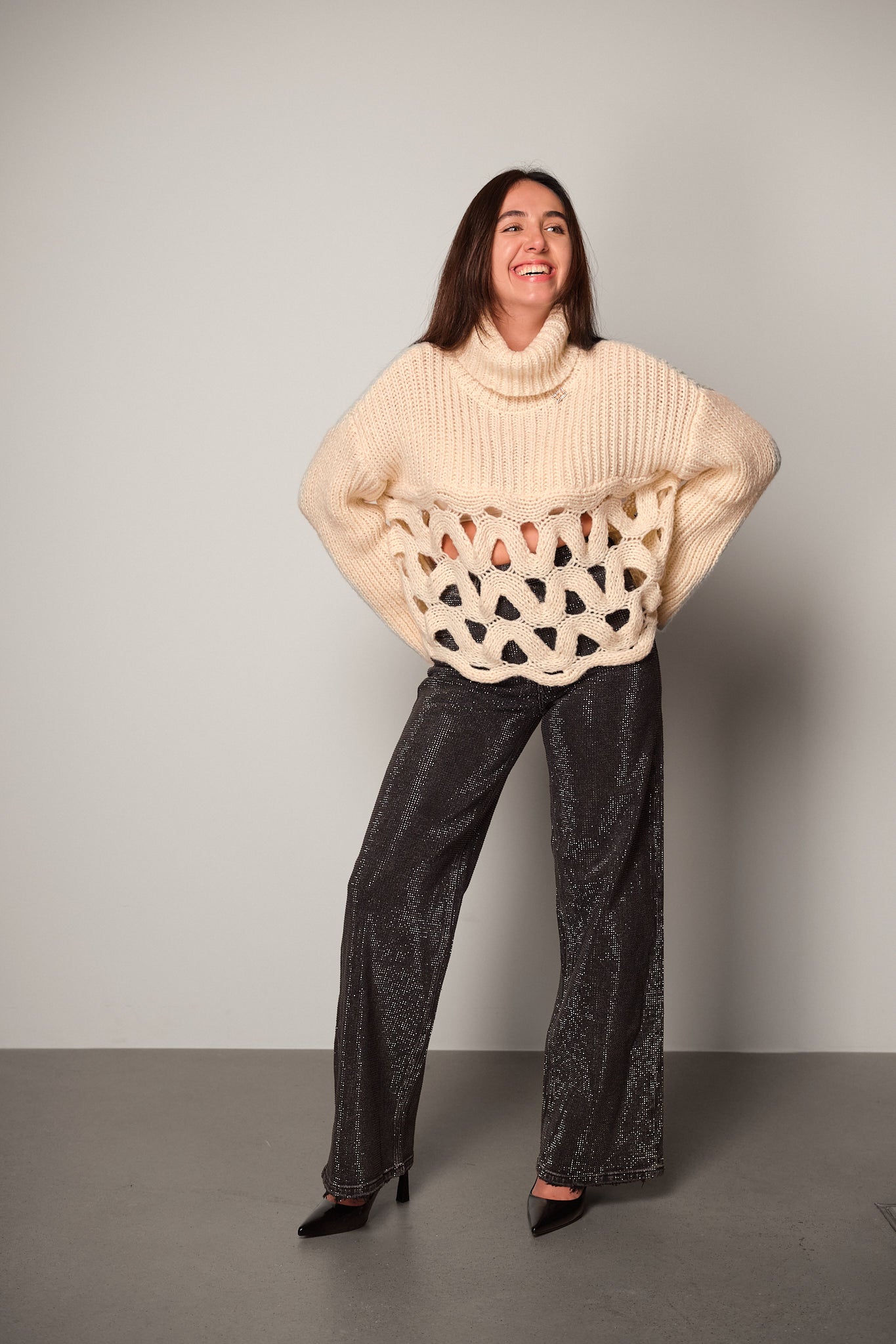 Strass Wide-Leg Jeans