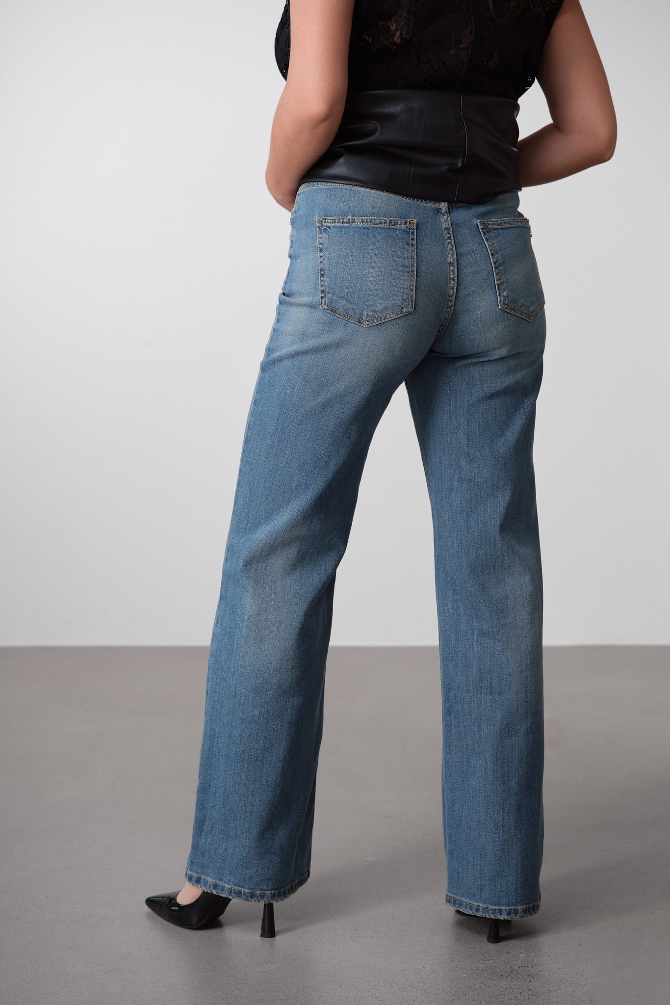 Light Blue High-Waisted Wide Leg Jeans