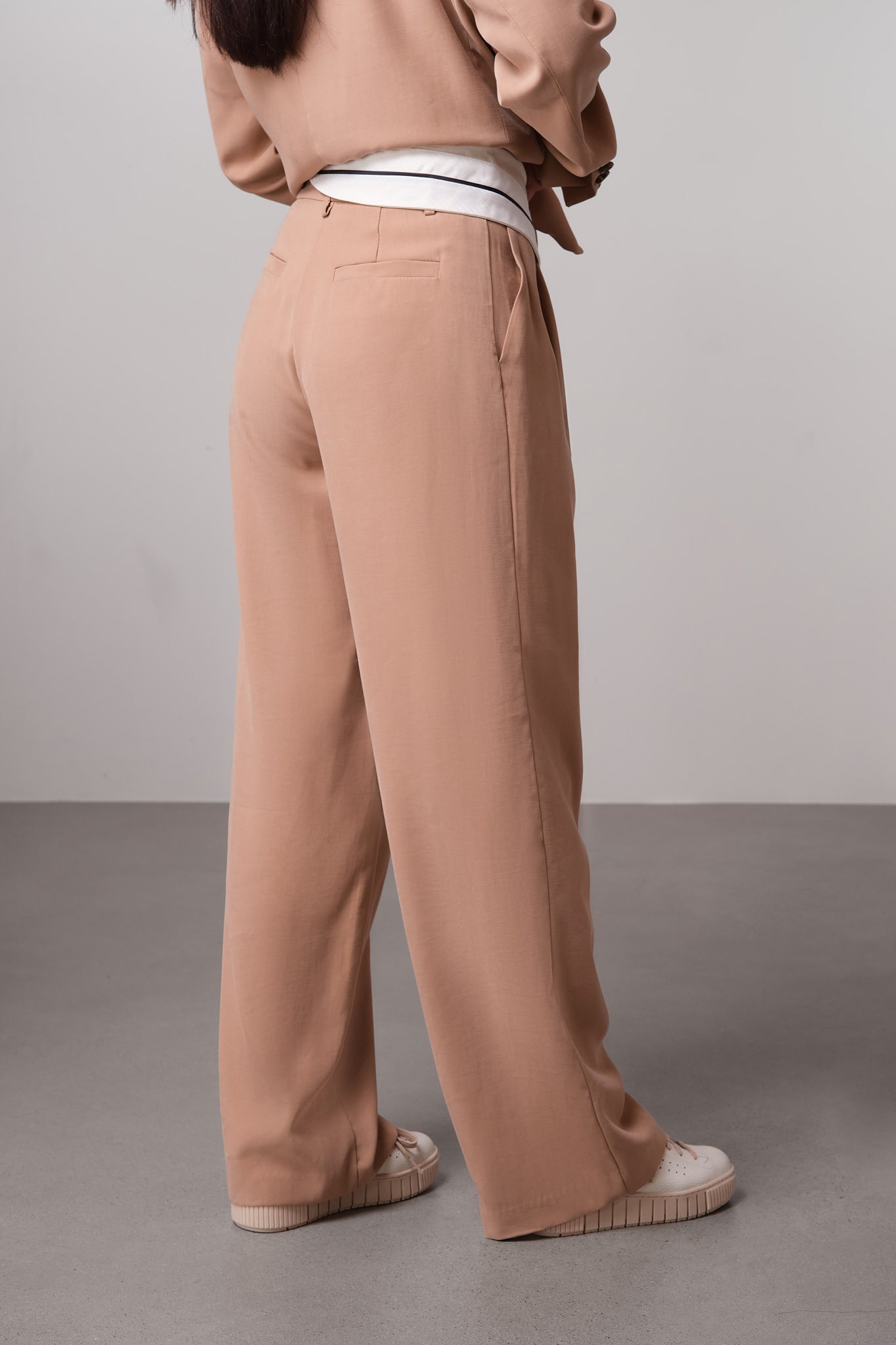 Contrast Waistband Trousers