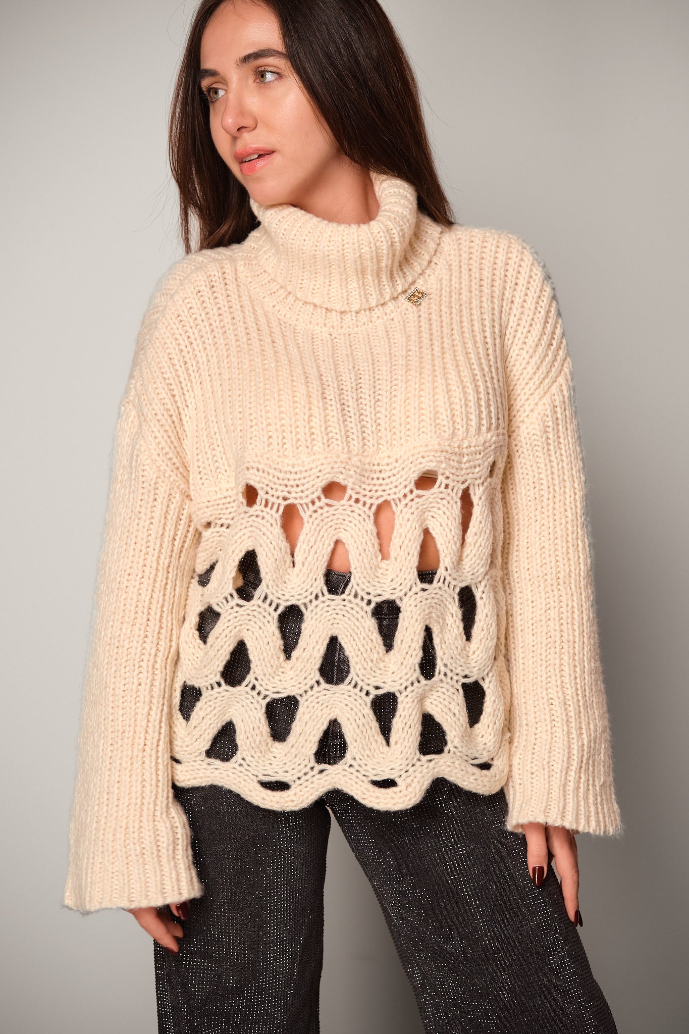 Chunky Cut-Out Knit Sweater