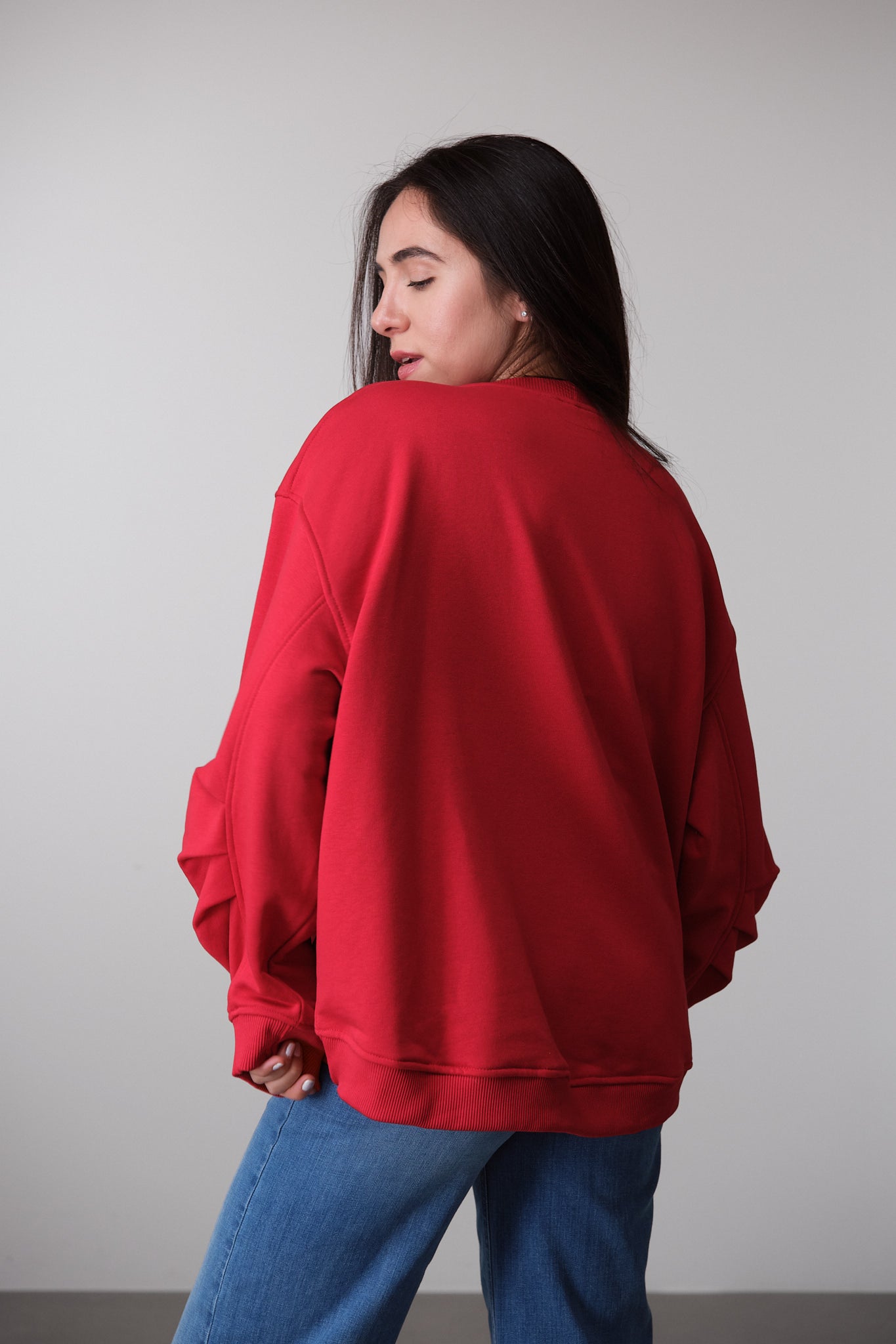 Red Paris-Inspired Statement Sweatshirt
