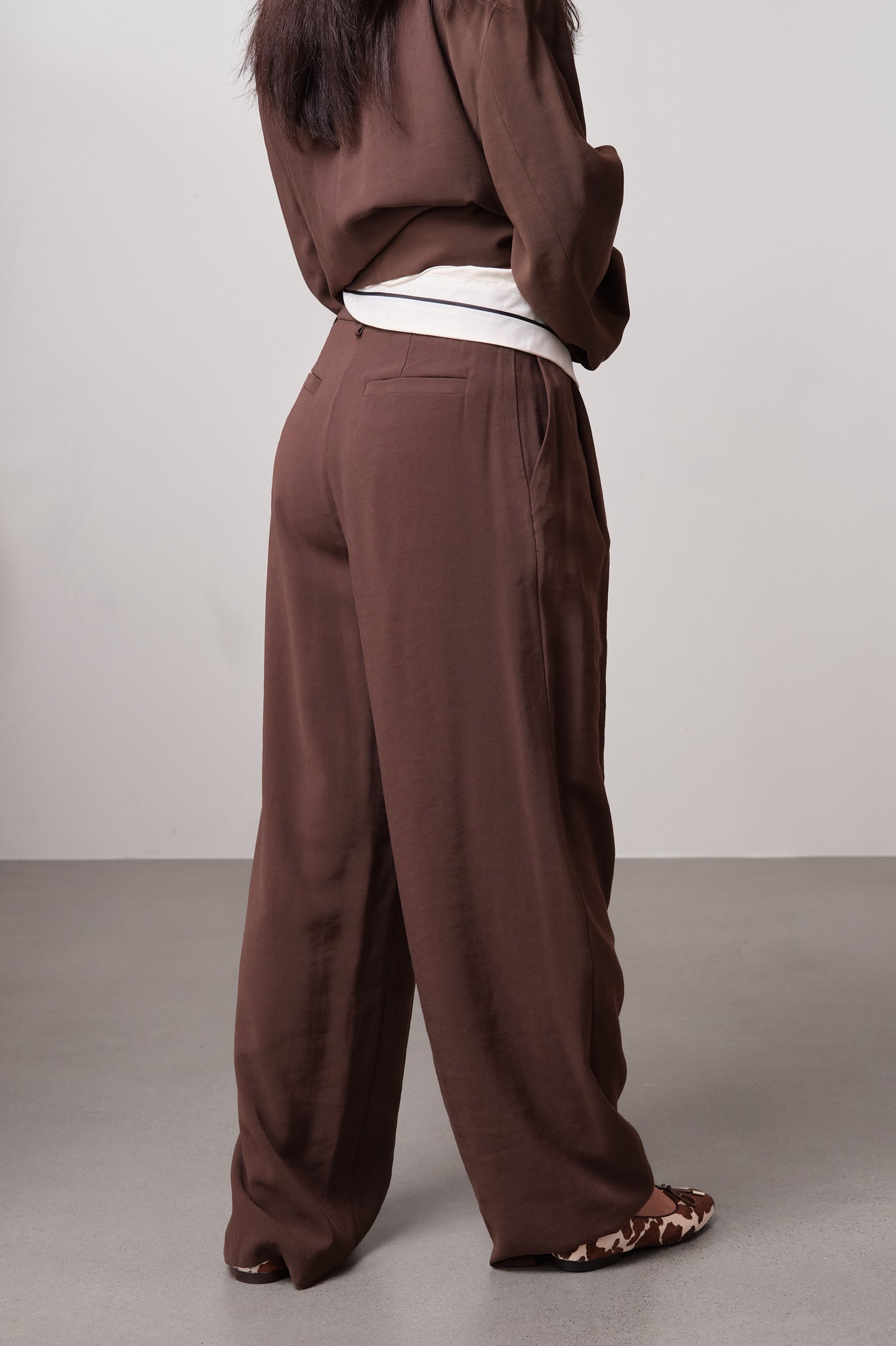 Contrast Waistband Trousers