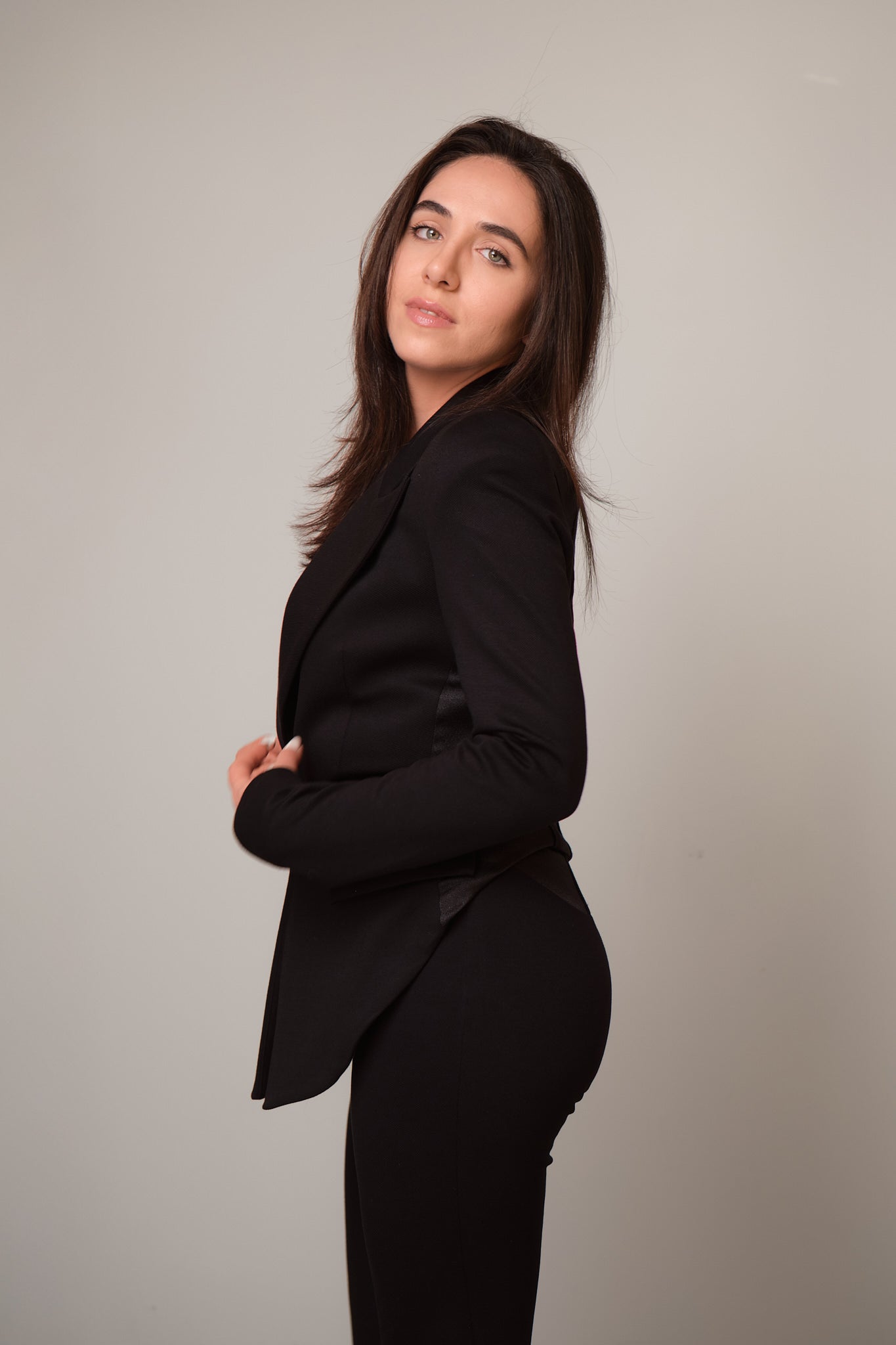 Black Corset-Back Blazer