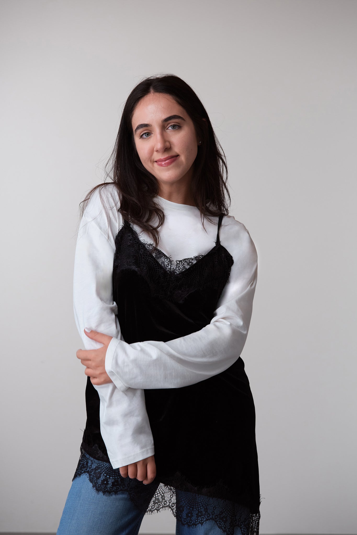 Layered Lace Tank & Long-Sleeve Top Set