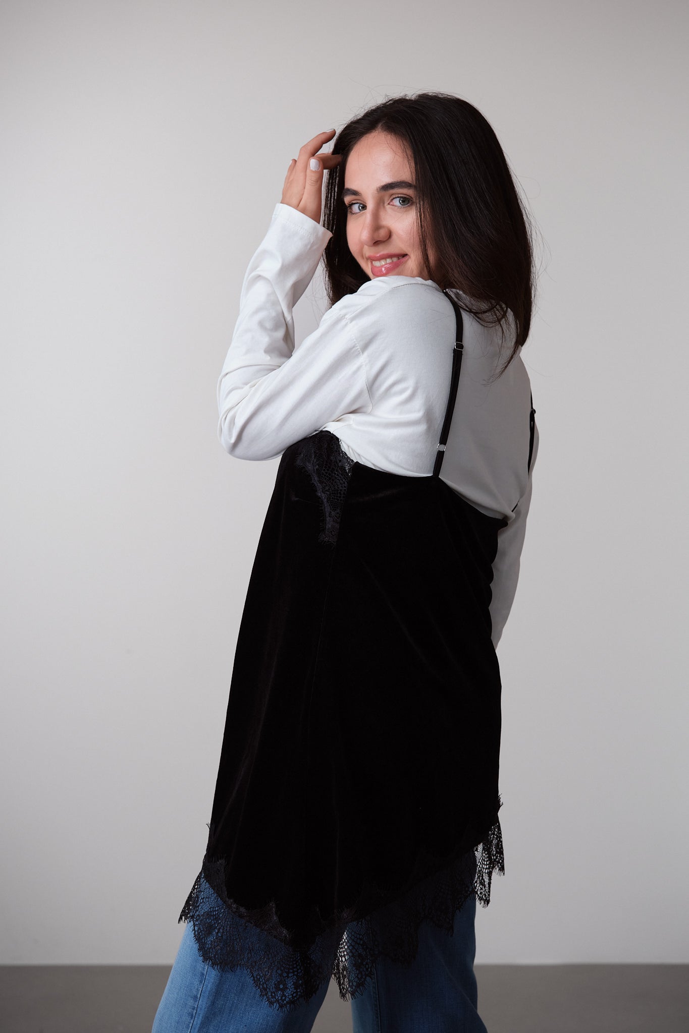 Layered Lace Tank & Long-Sleeve Top Set