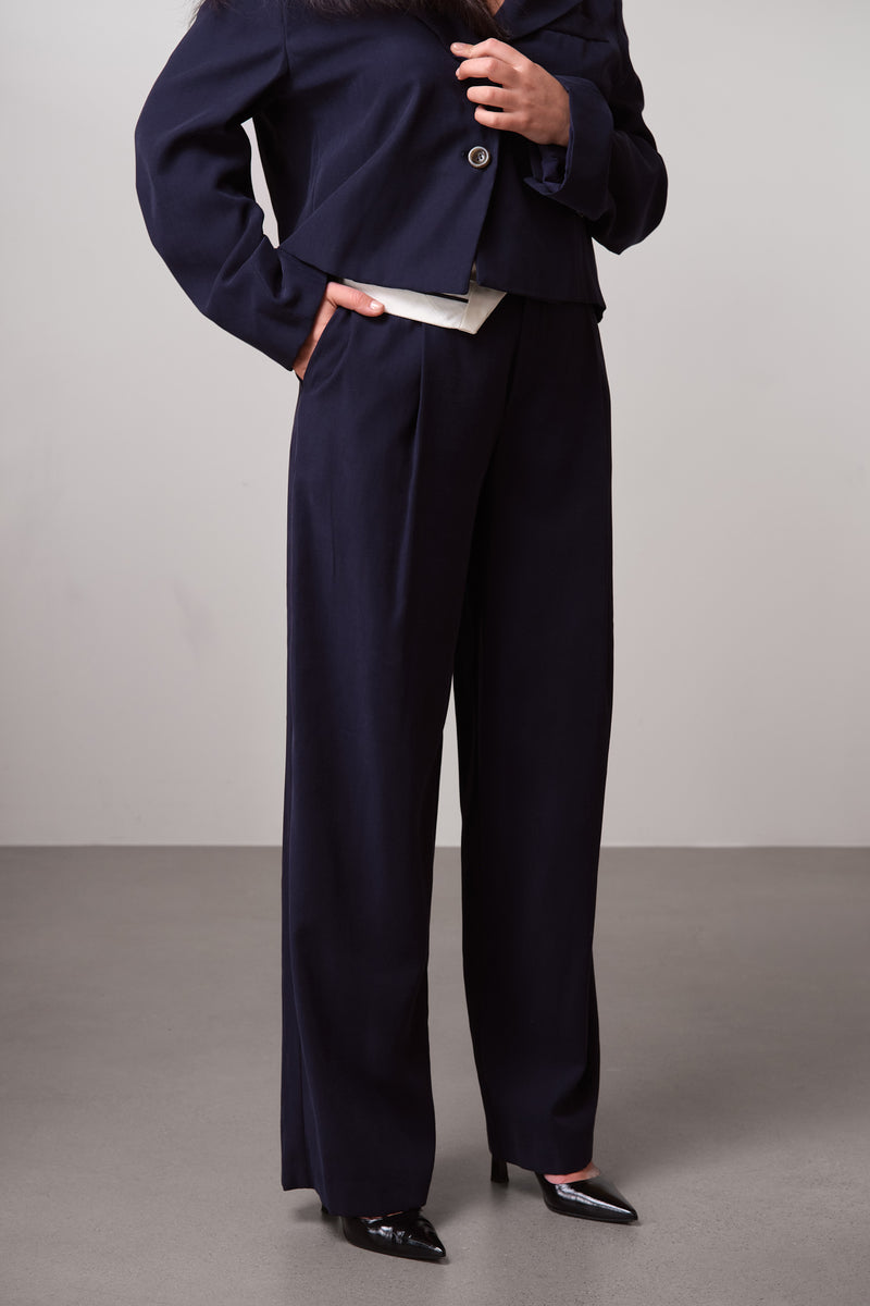 Contrast Waistband Trousers