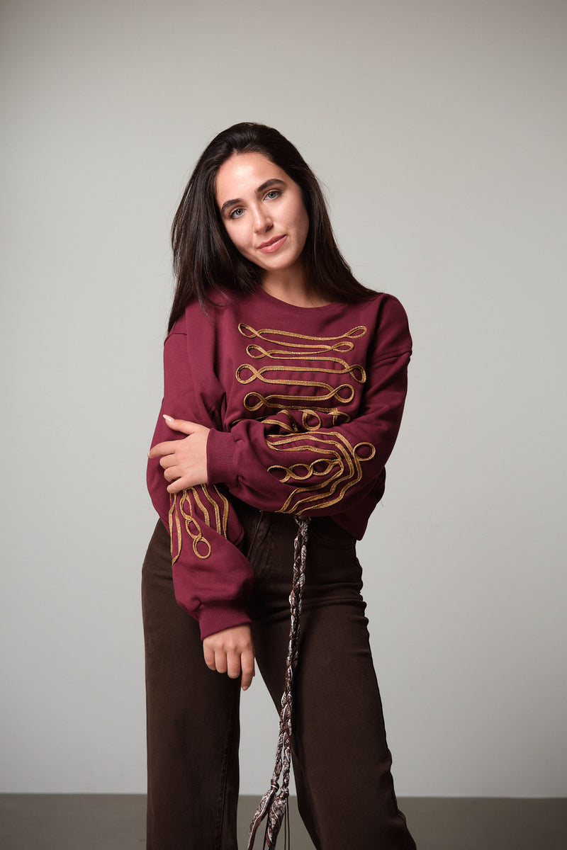 Embroidered Sweatshirt Red