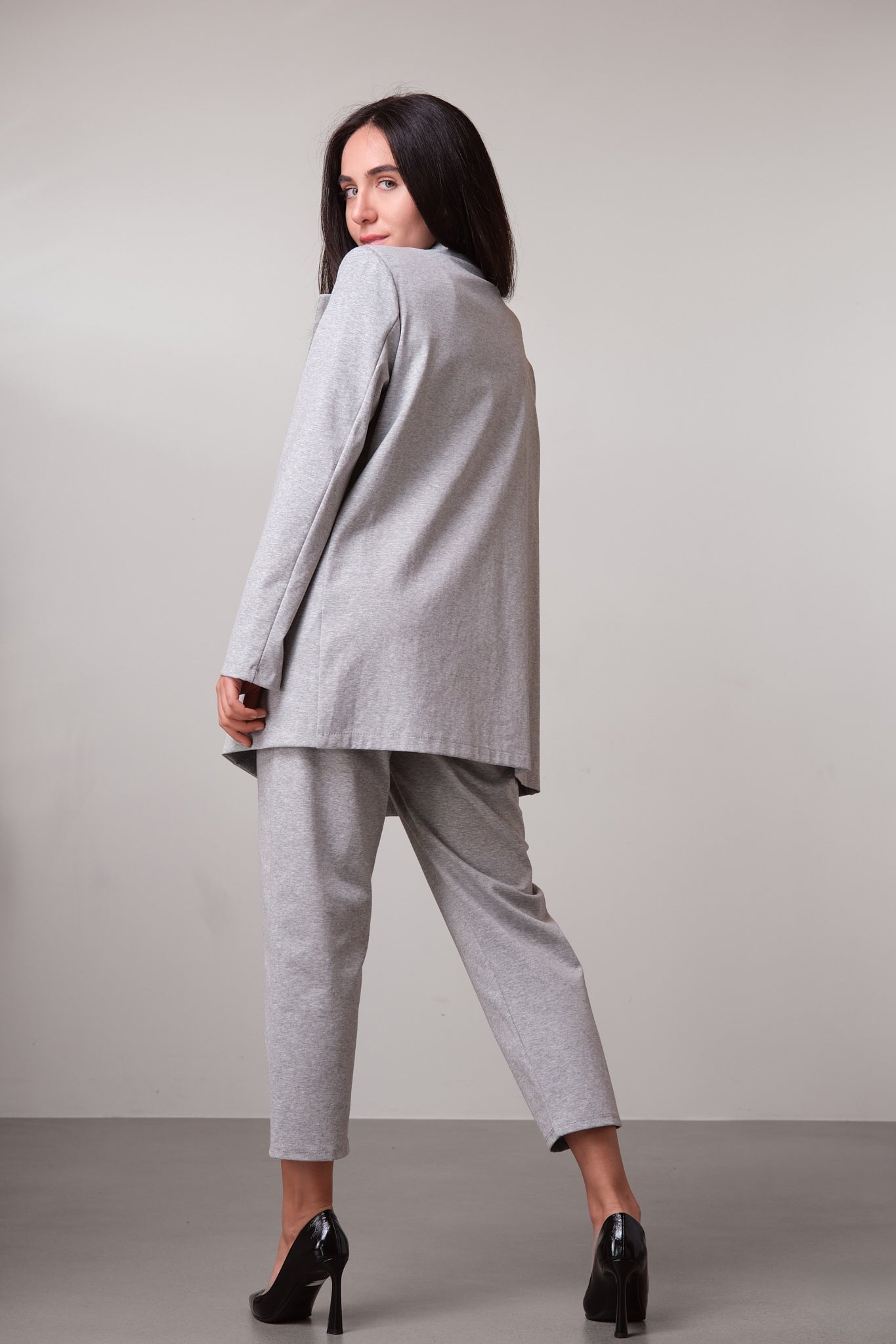 Grey Straight-Leg Trousers