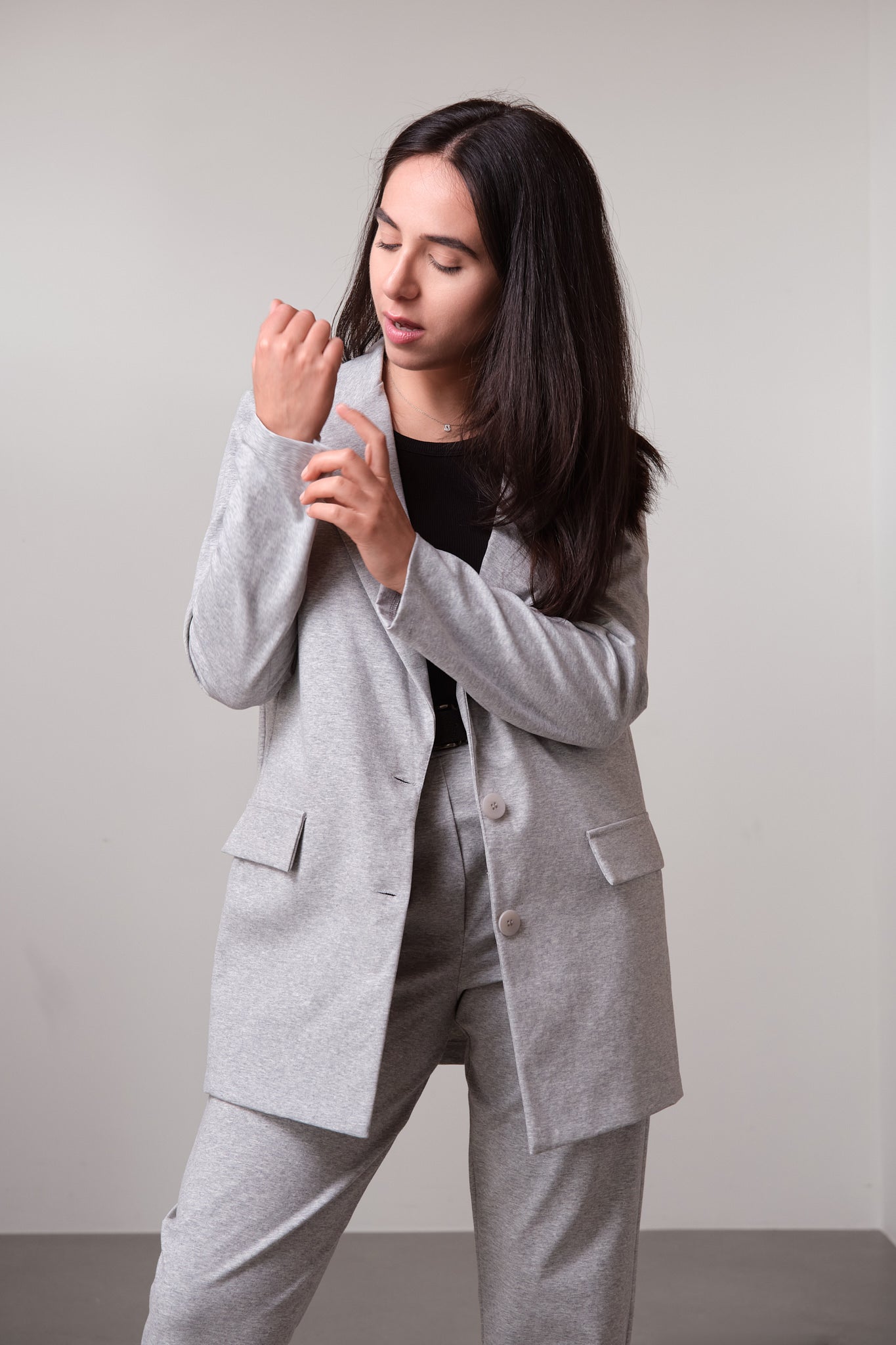 Light Grey Two-Button Blazer