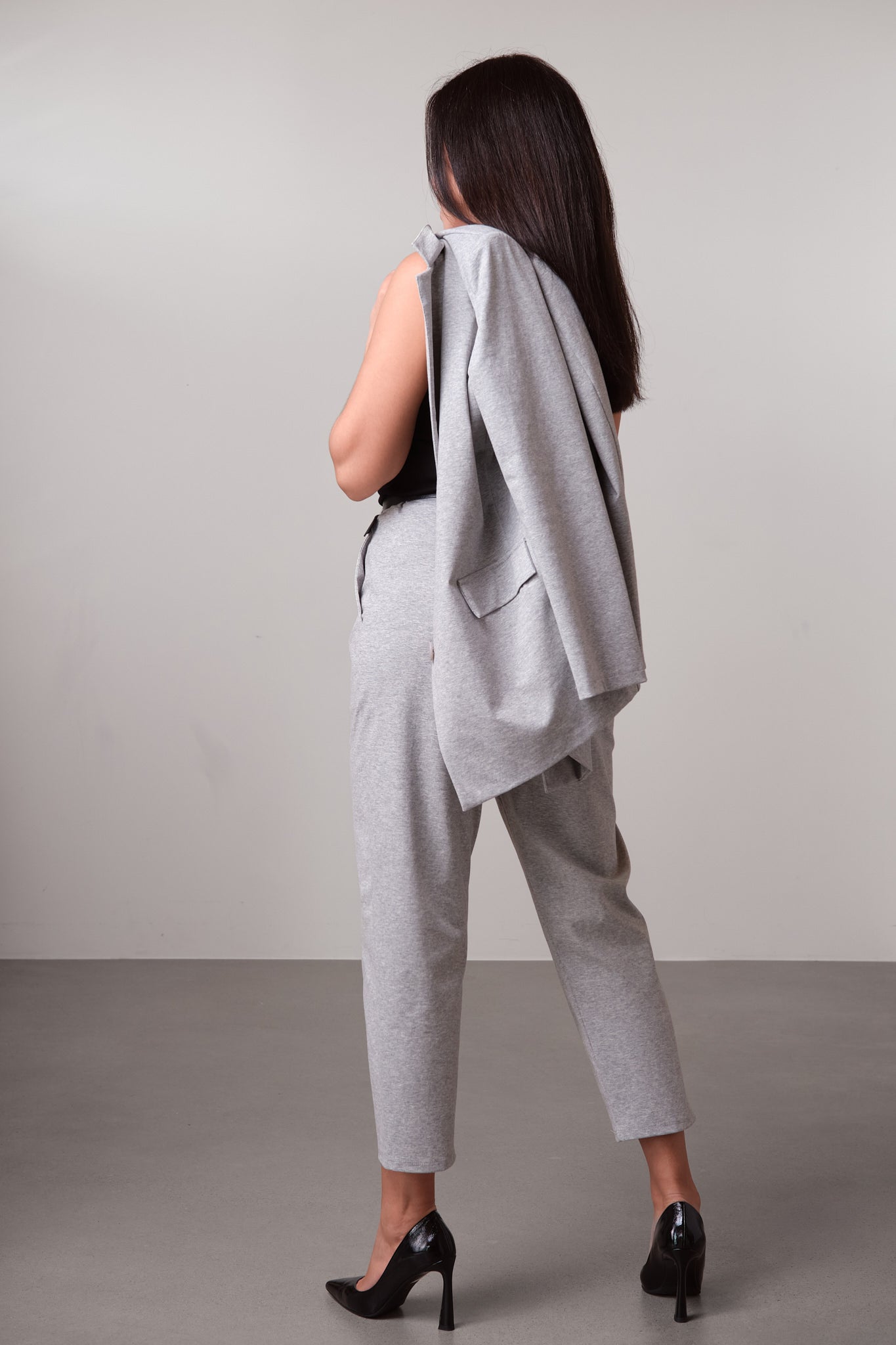 Grey Straight-Leg Trousers
