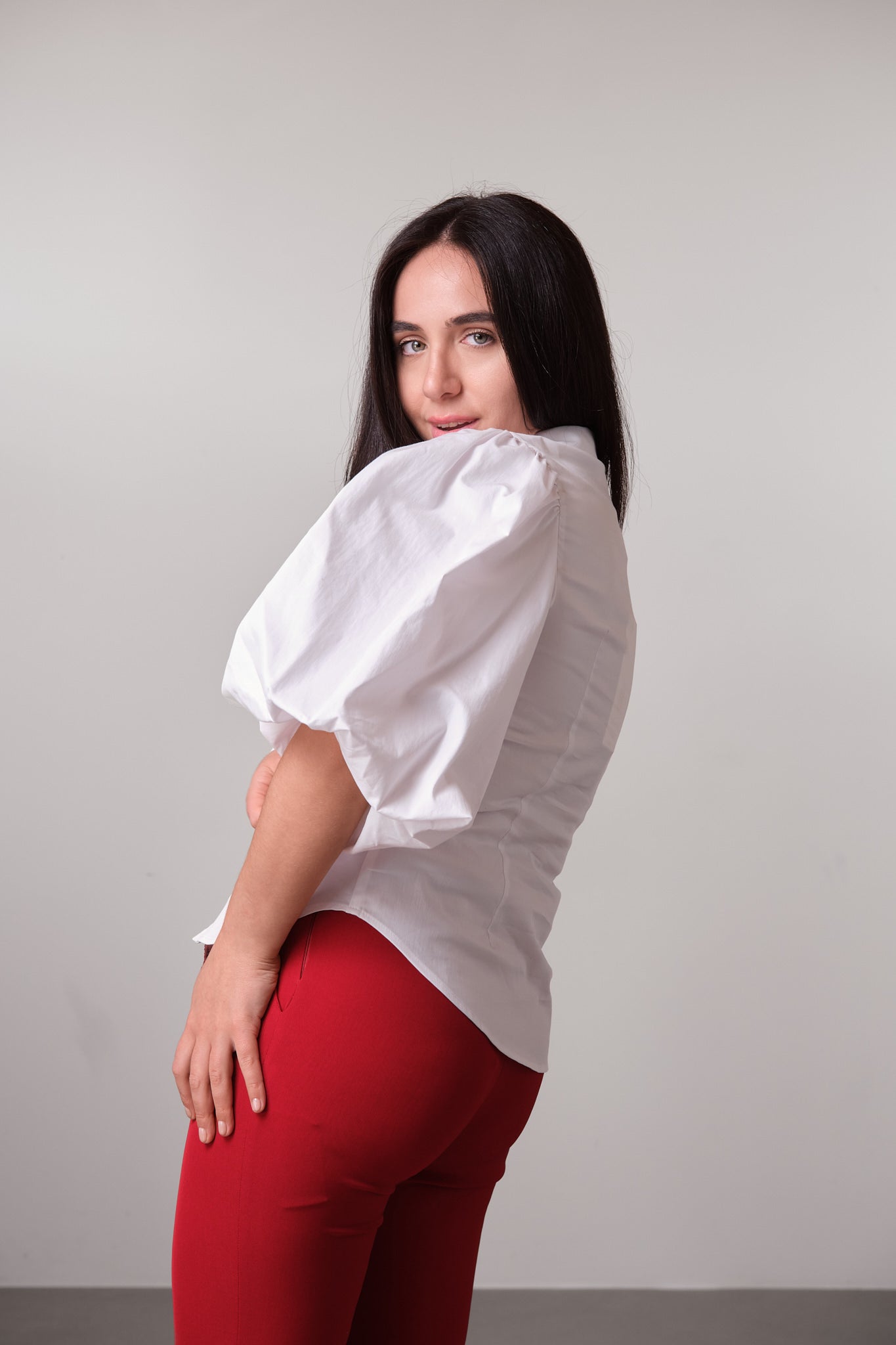 White Gold-Button Statement Shirt