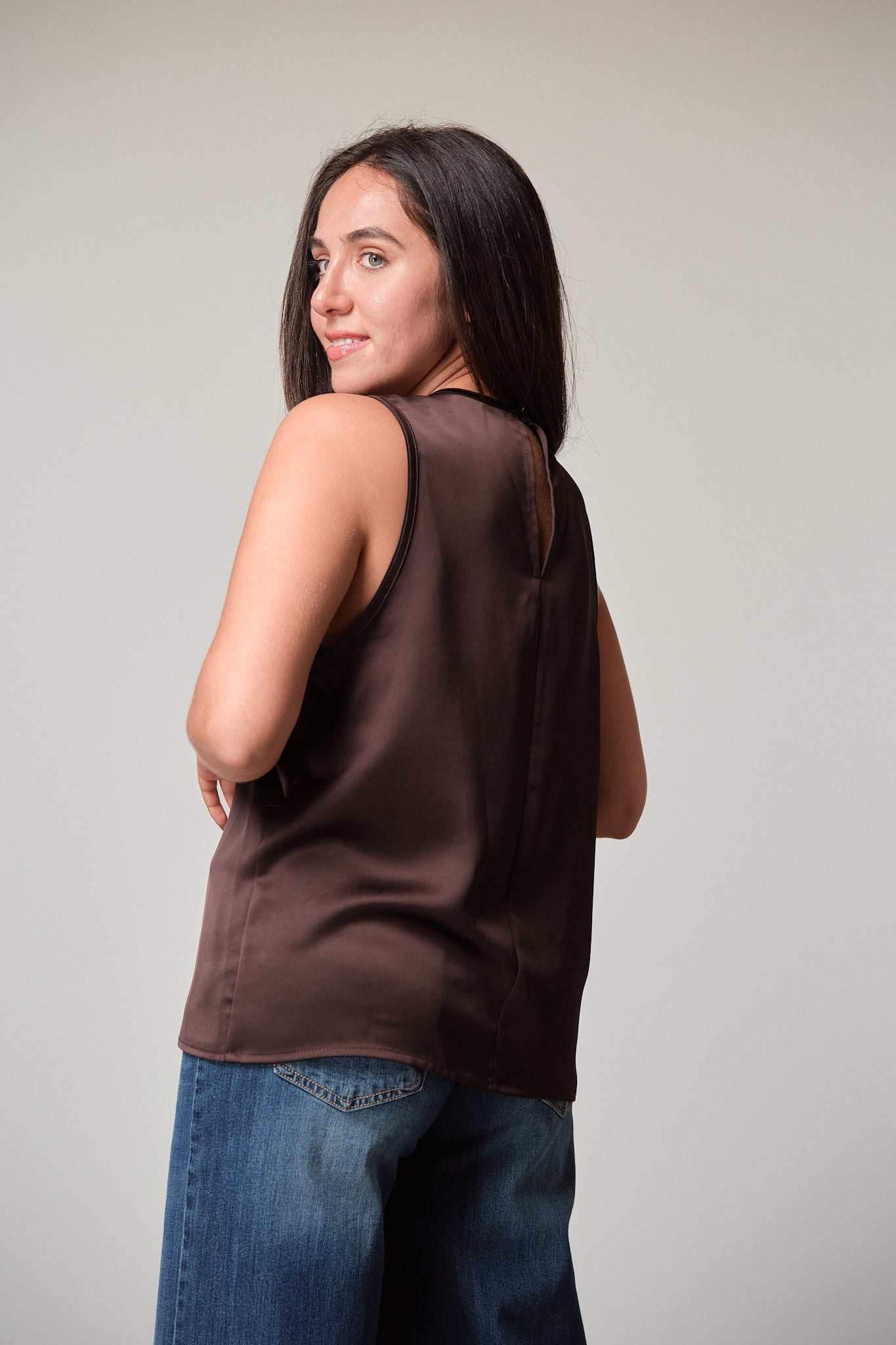 Sleeveless Satin Top