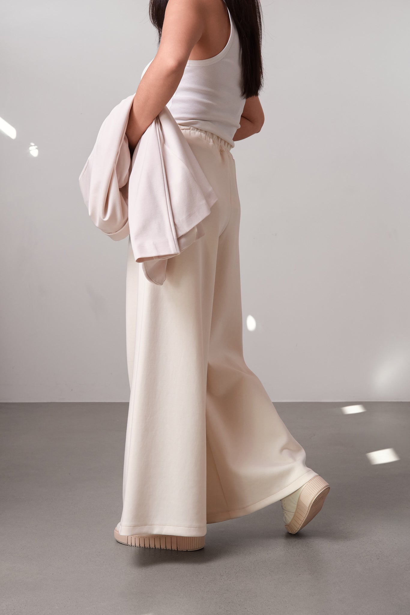 Cream Wide-Leg Trousers