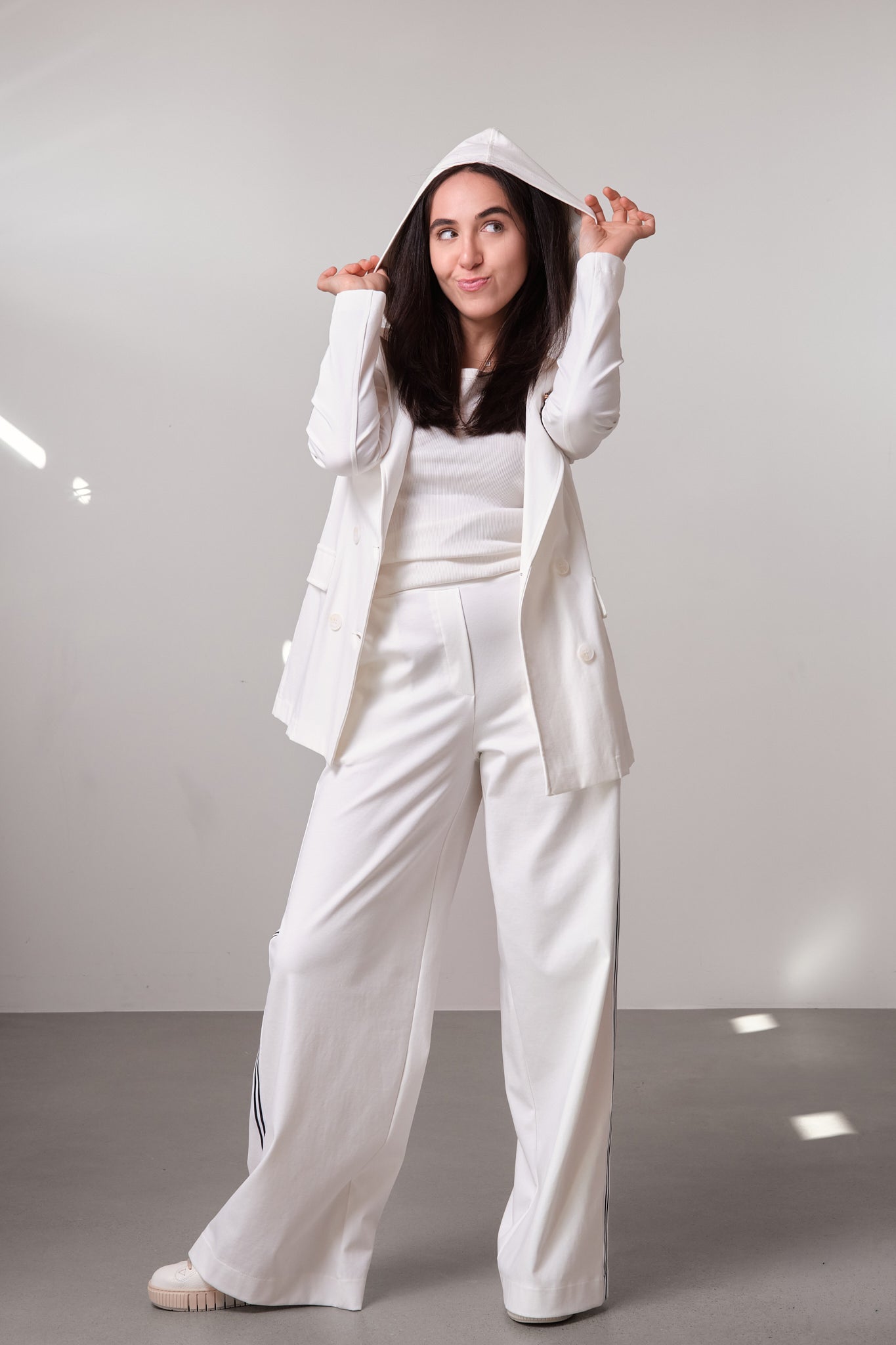 Double-Breasted Blazer and Wide-Leg Trousers Set