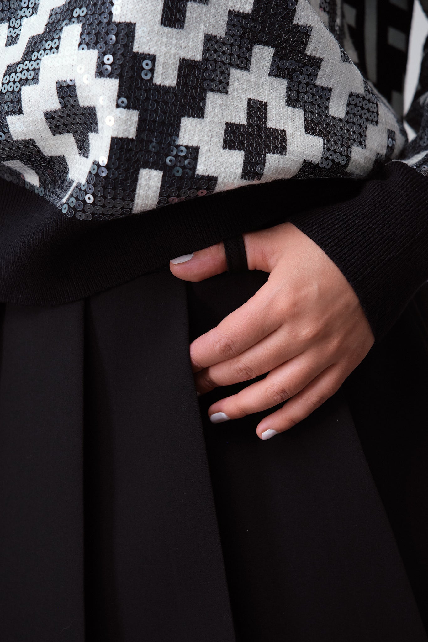 Structured Pleated Mini Skirt