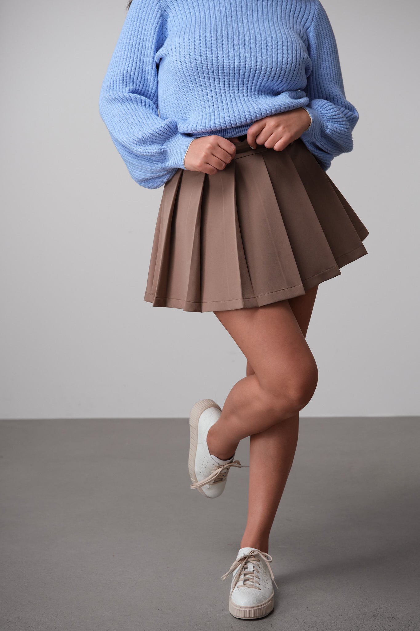 Structured Pleated Mini Skirt