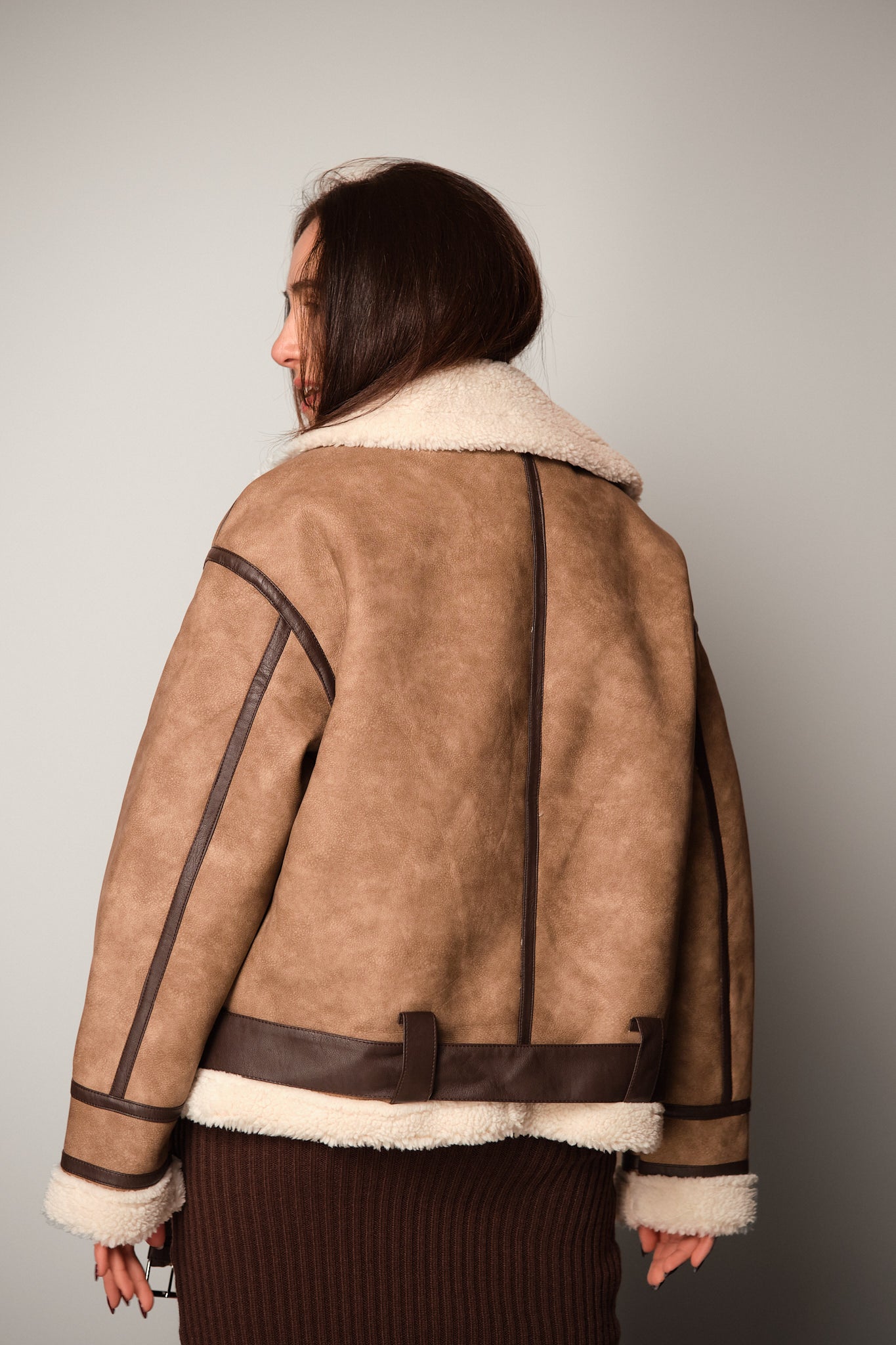 Faux Shearling Aviator Jacket