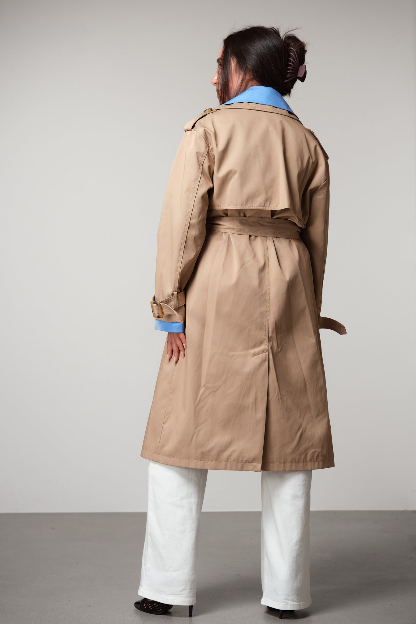 Layered Double-Breasted Trench Coat