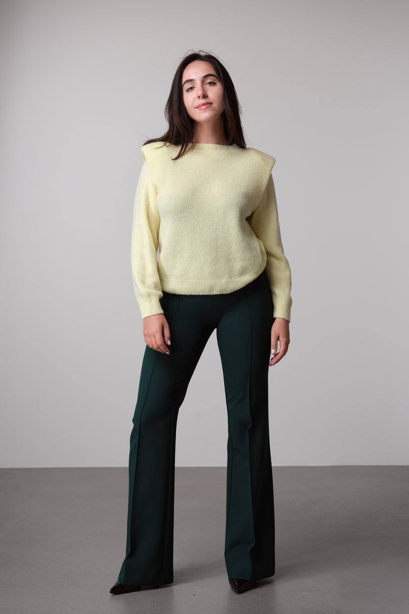 Forest Green High-Waist Trousers