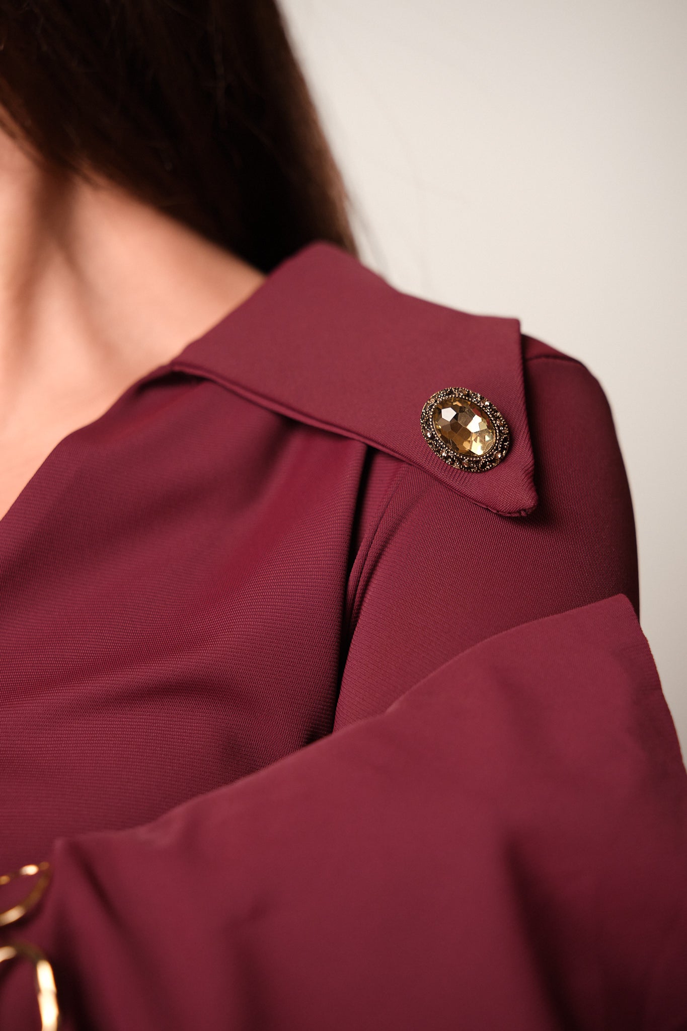 Ruched Long-Sleeve Maxi Dress