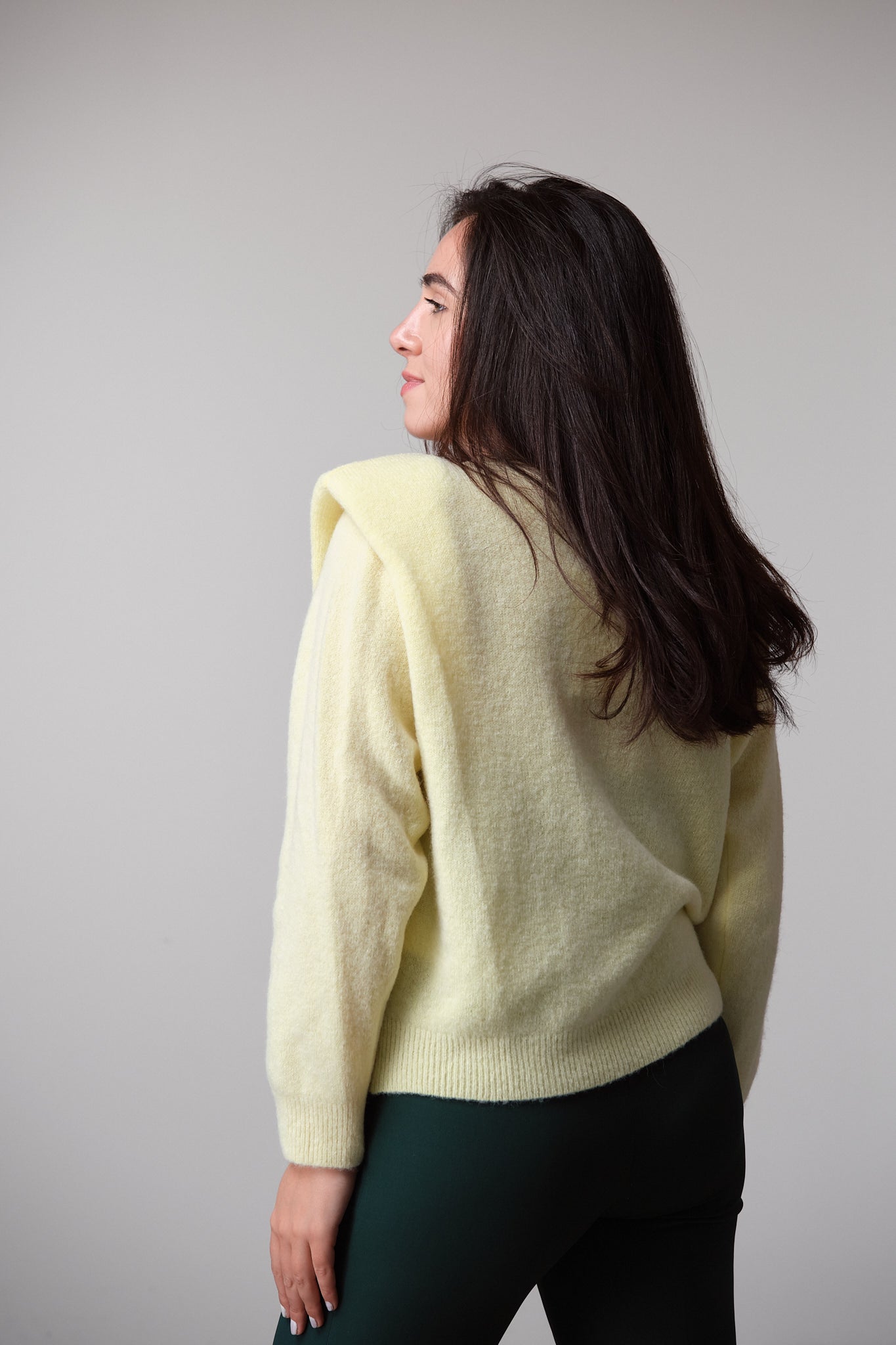 Butter-Yellow Sweater with Shoulder Pads