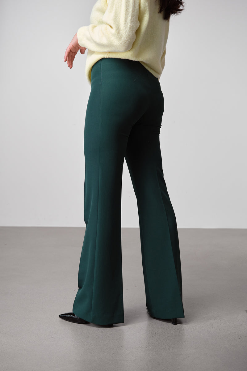 Forest Green High-Waist Trousers