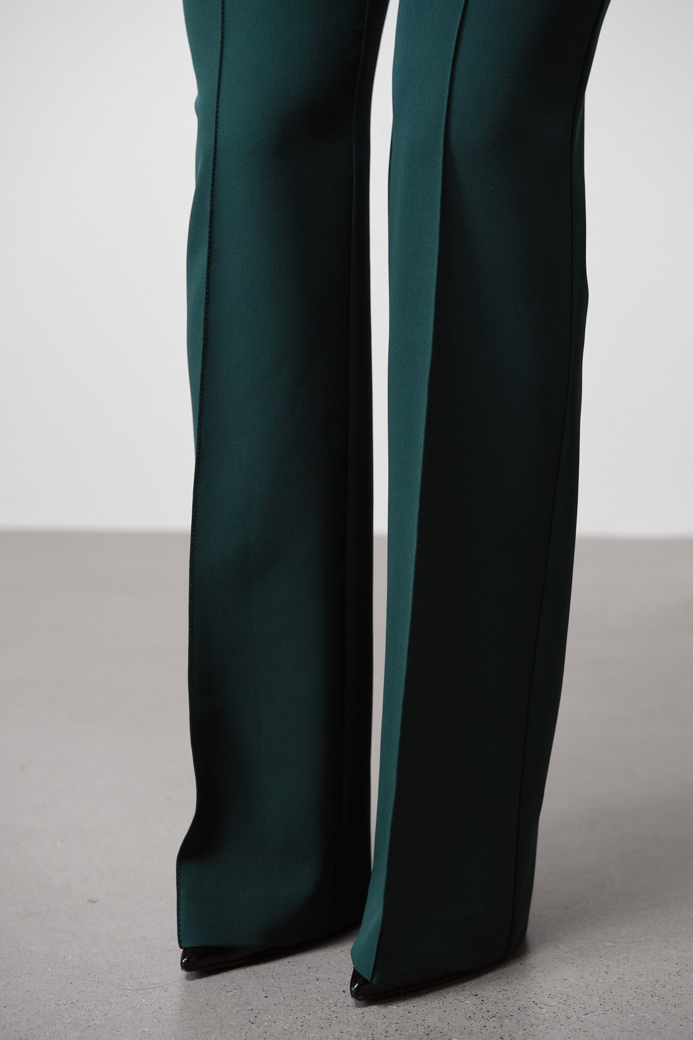 Forest Green High-Waist Trousers