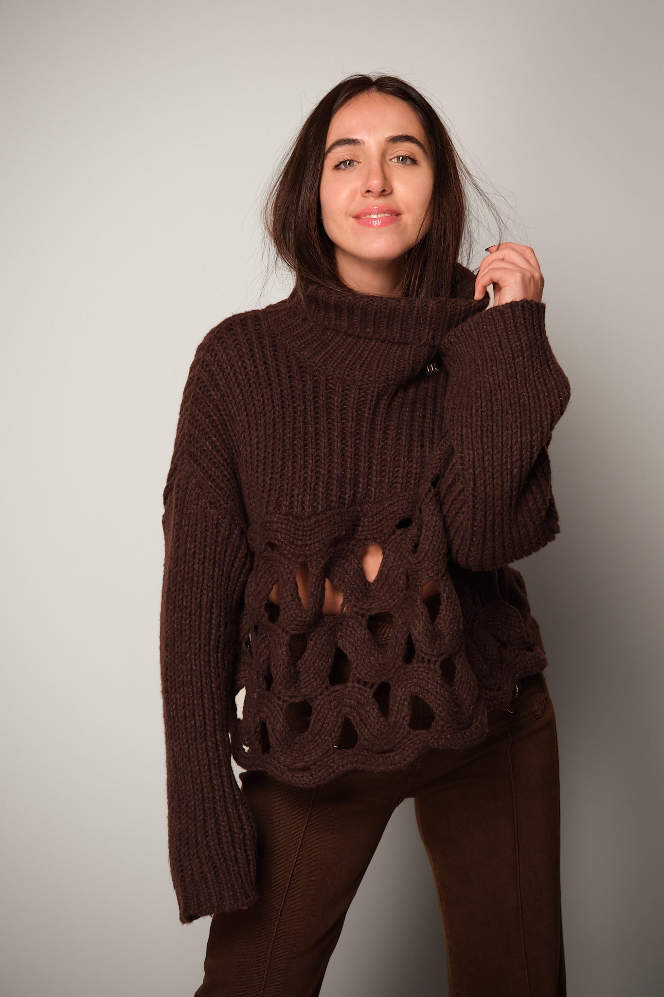 Chunky Cut-Out Knit Sweater