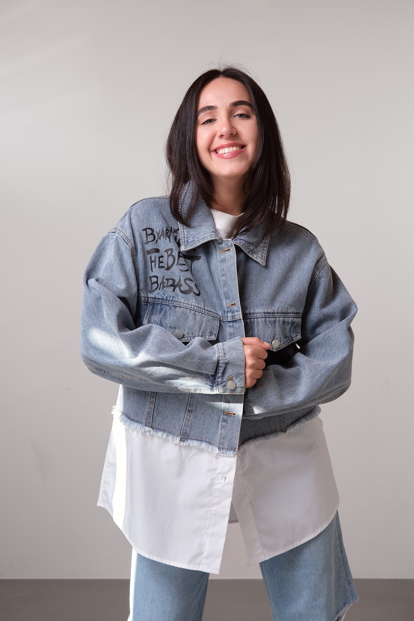 Denim & Shirt Panel Shirt