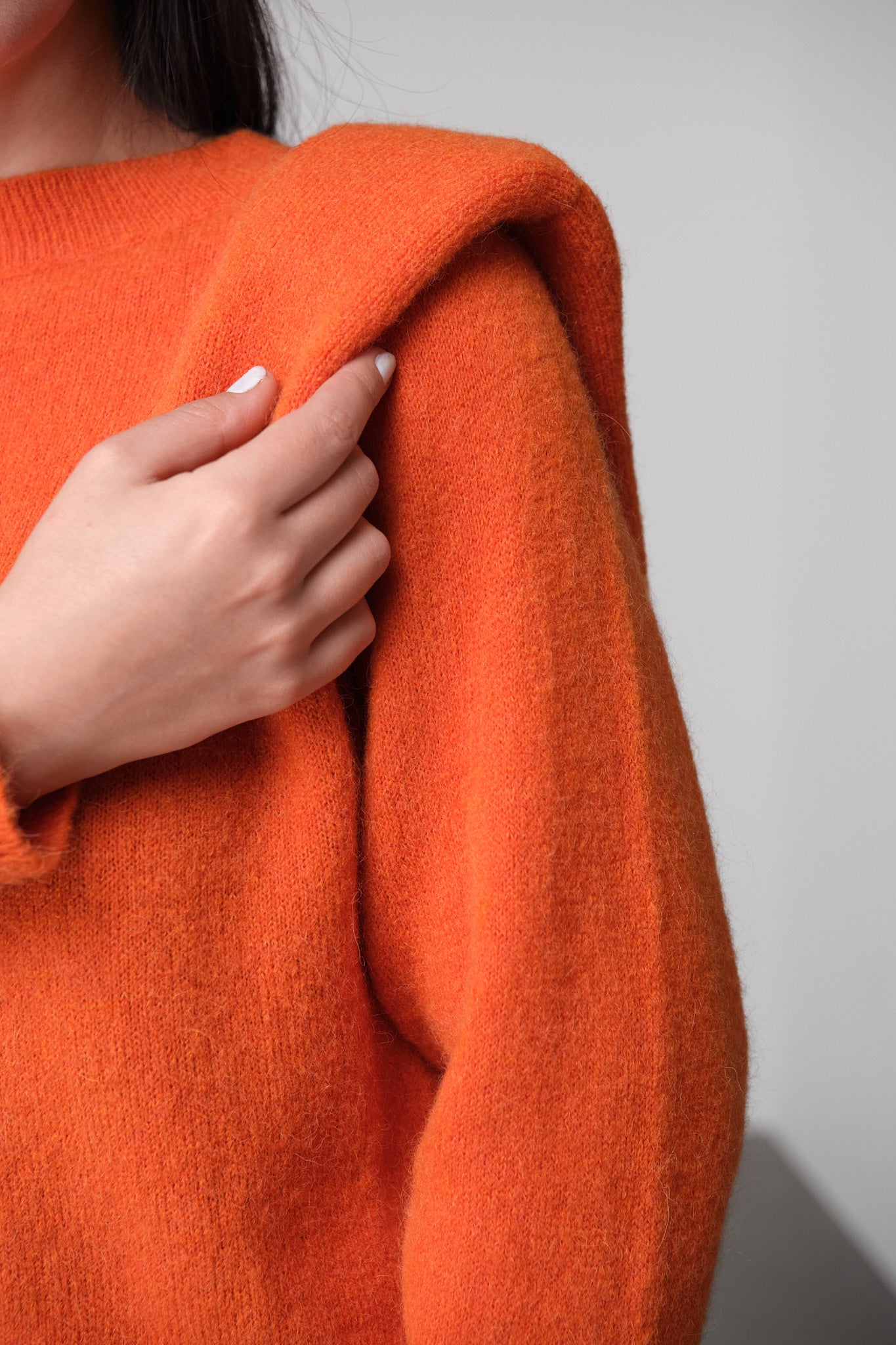 Orange Sweater with Shoulder Pads
