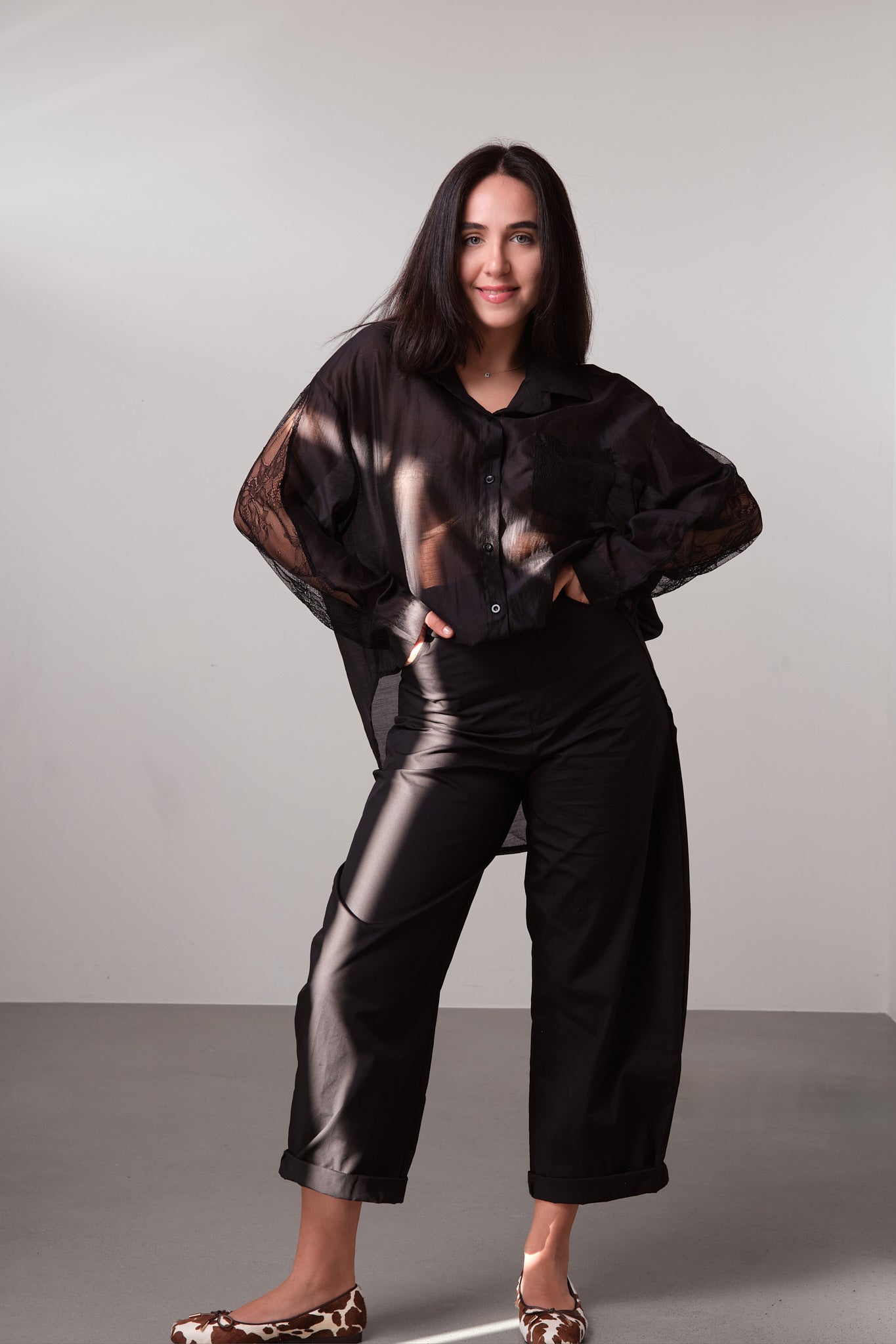 Cropped Balloon Jeans