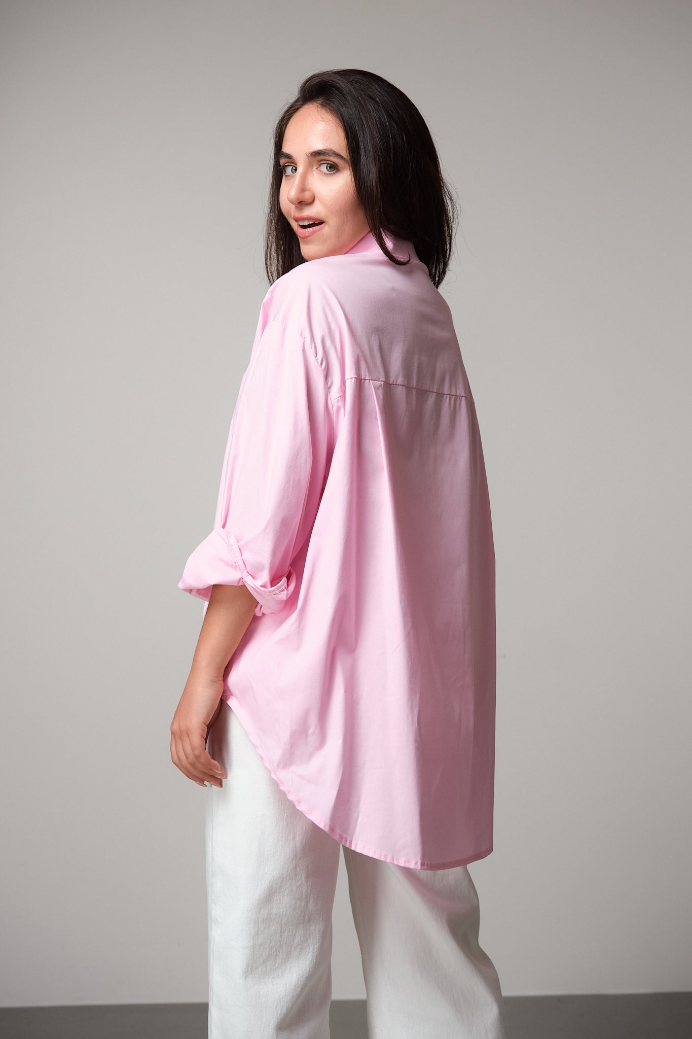 Oversized Shirt With Detachable Jewel Buttons