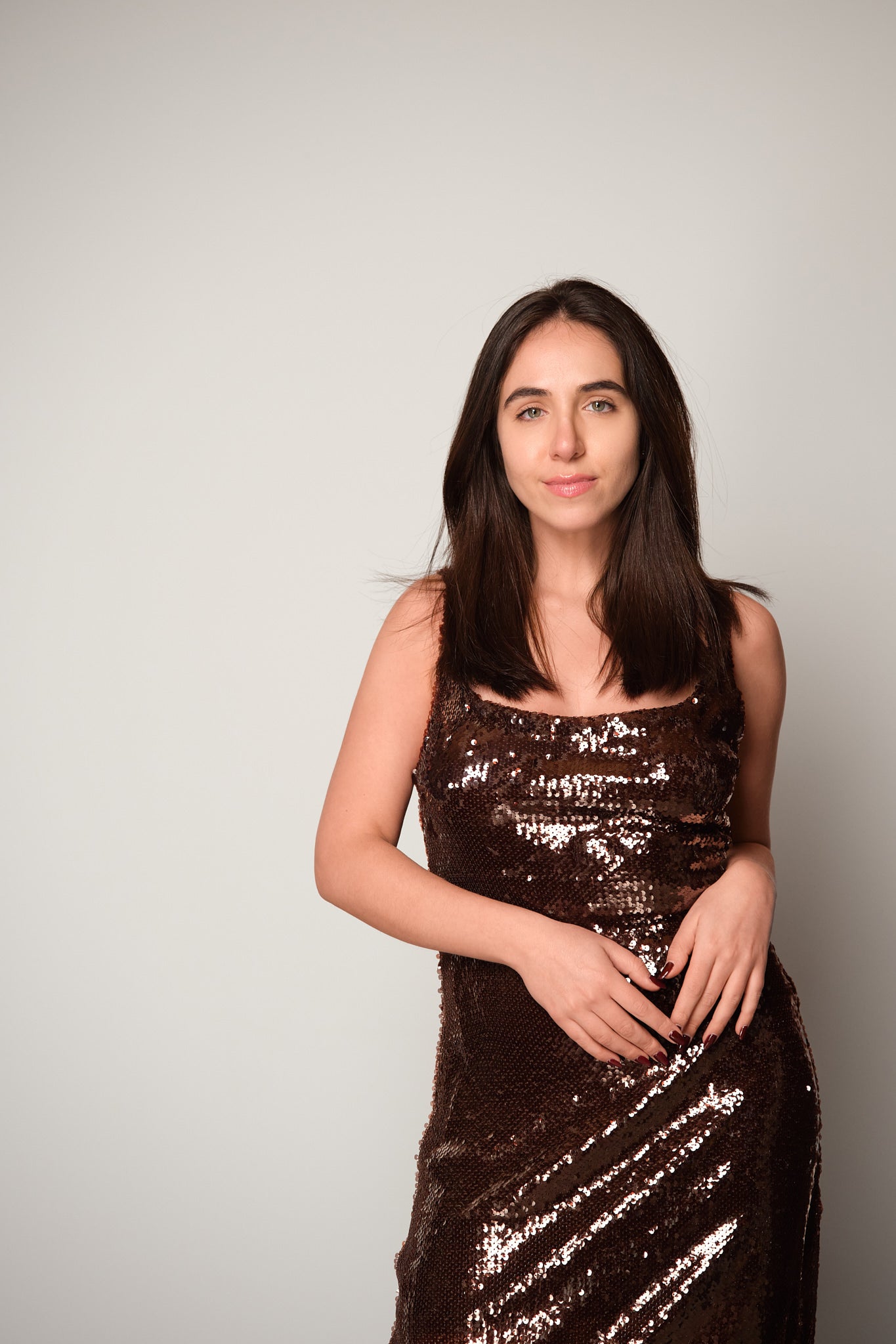 Sequin Square-Neck Midi Dress