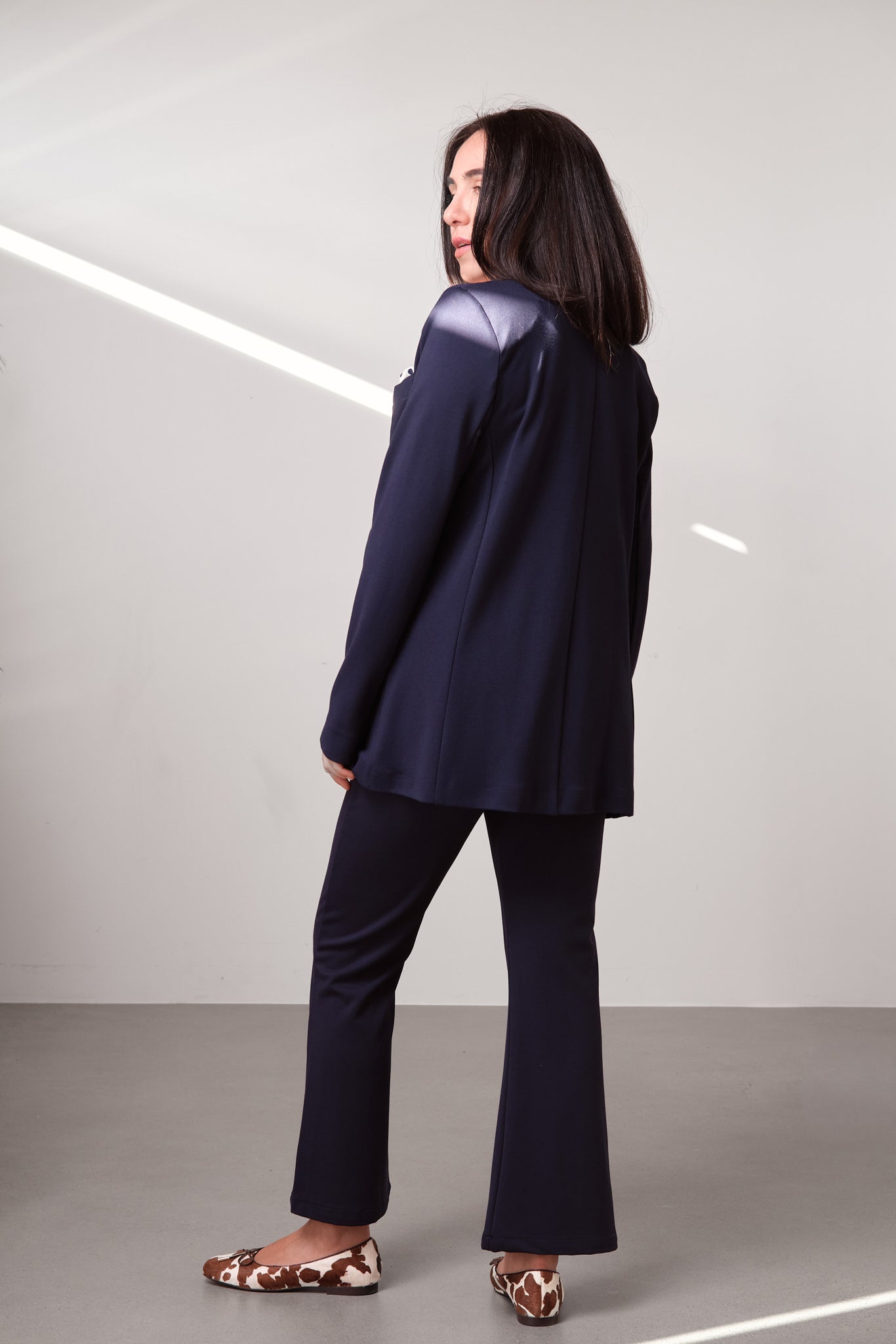 Navy Flared Trousers
