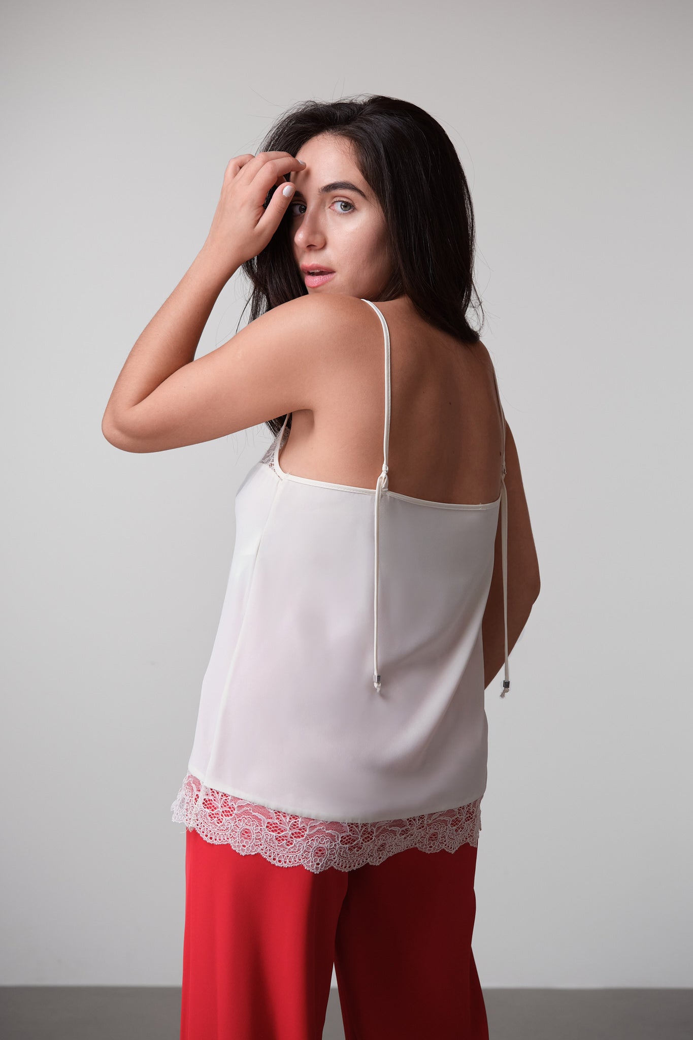White Lace Trim Camisole