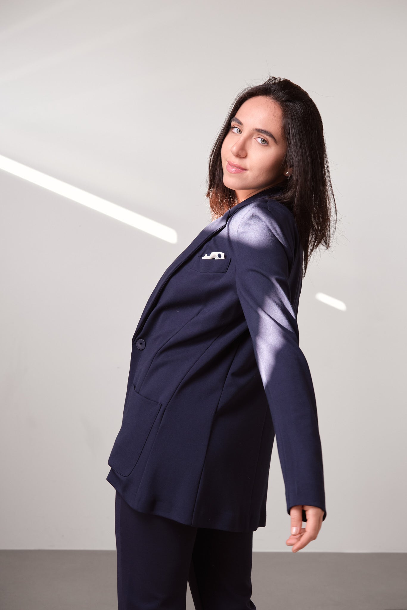 Navy Single-Breasted Blazer