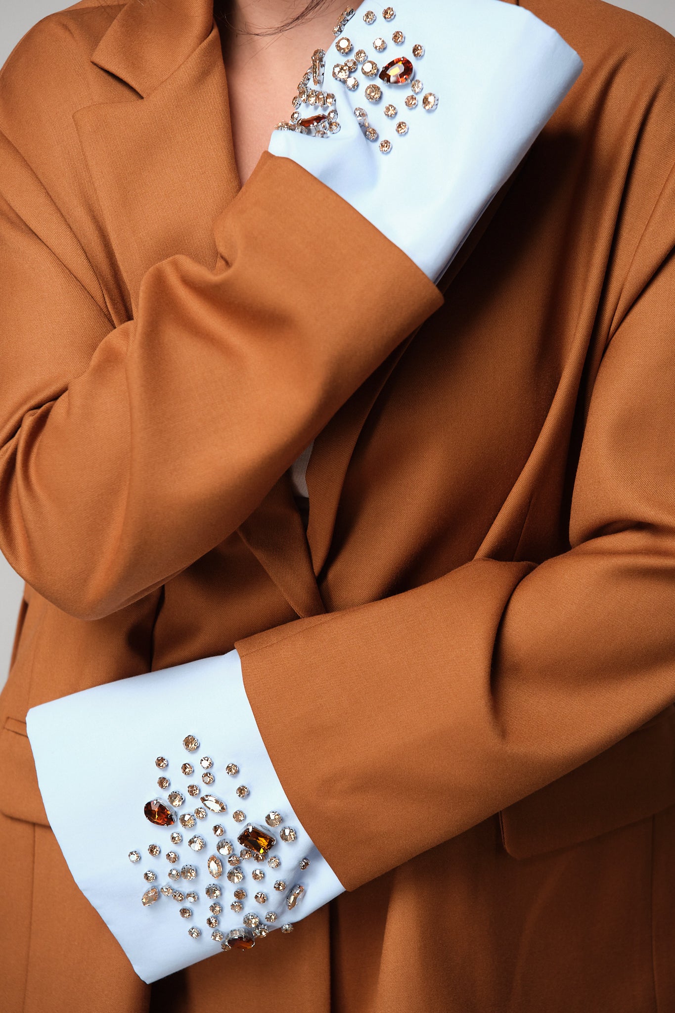 Oversized Blazer With Embellished Cuffs