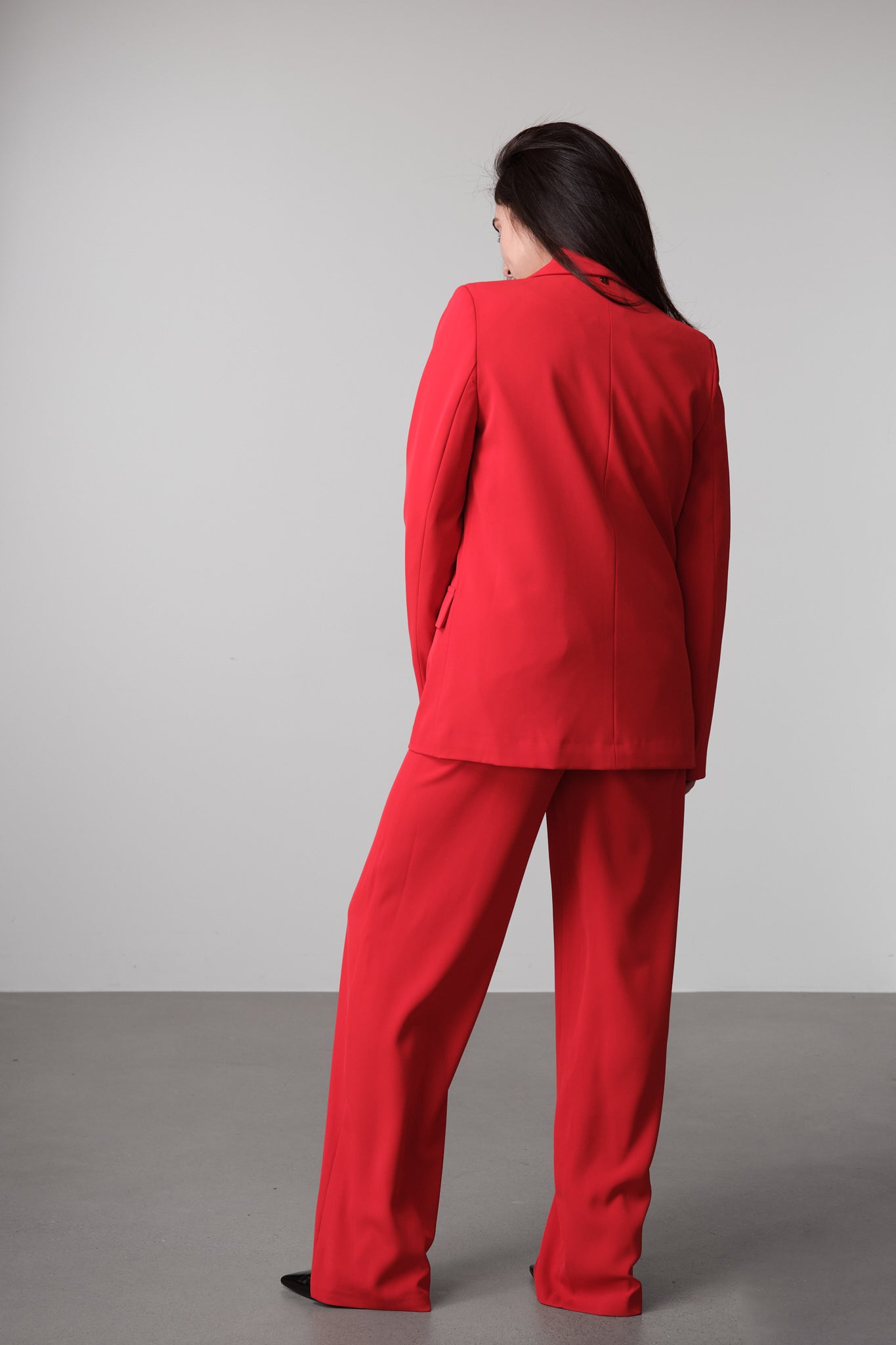 Red Tailored Statement Suit Trousers
