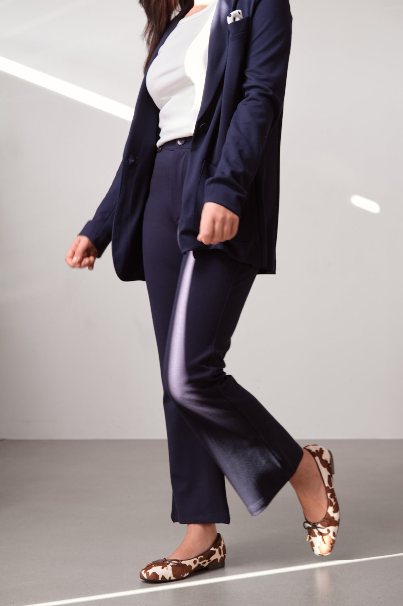 Navy Flared Trousers