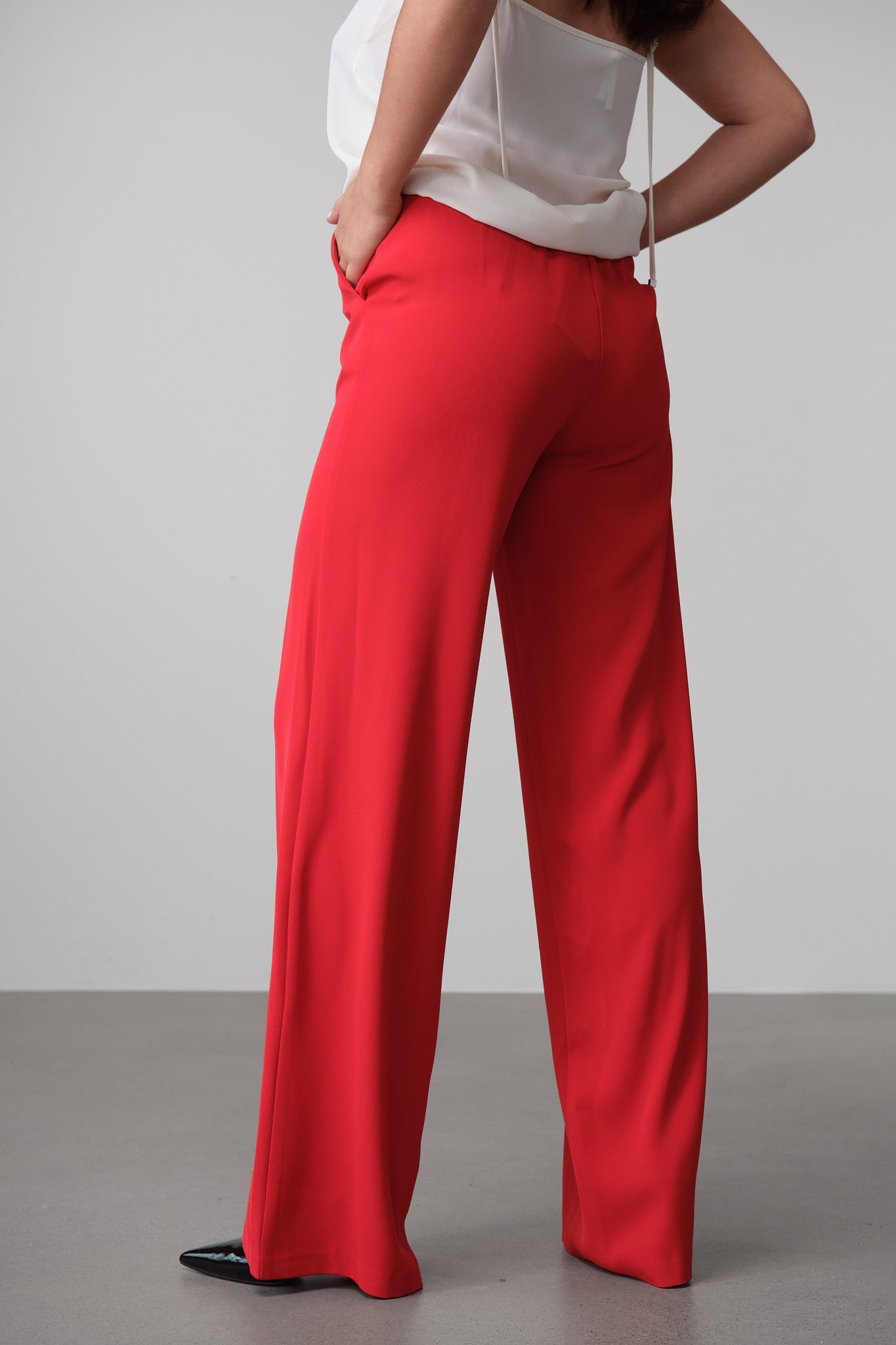 Red Tailored Statement Suit Trousers